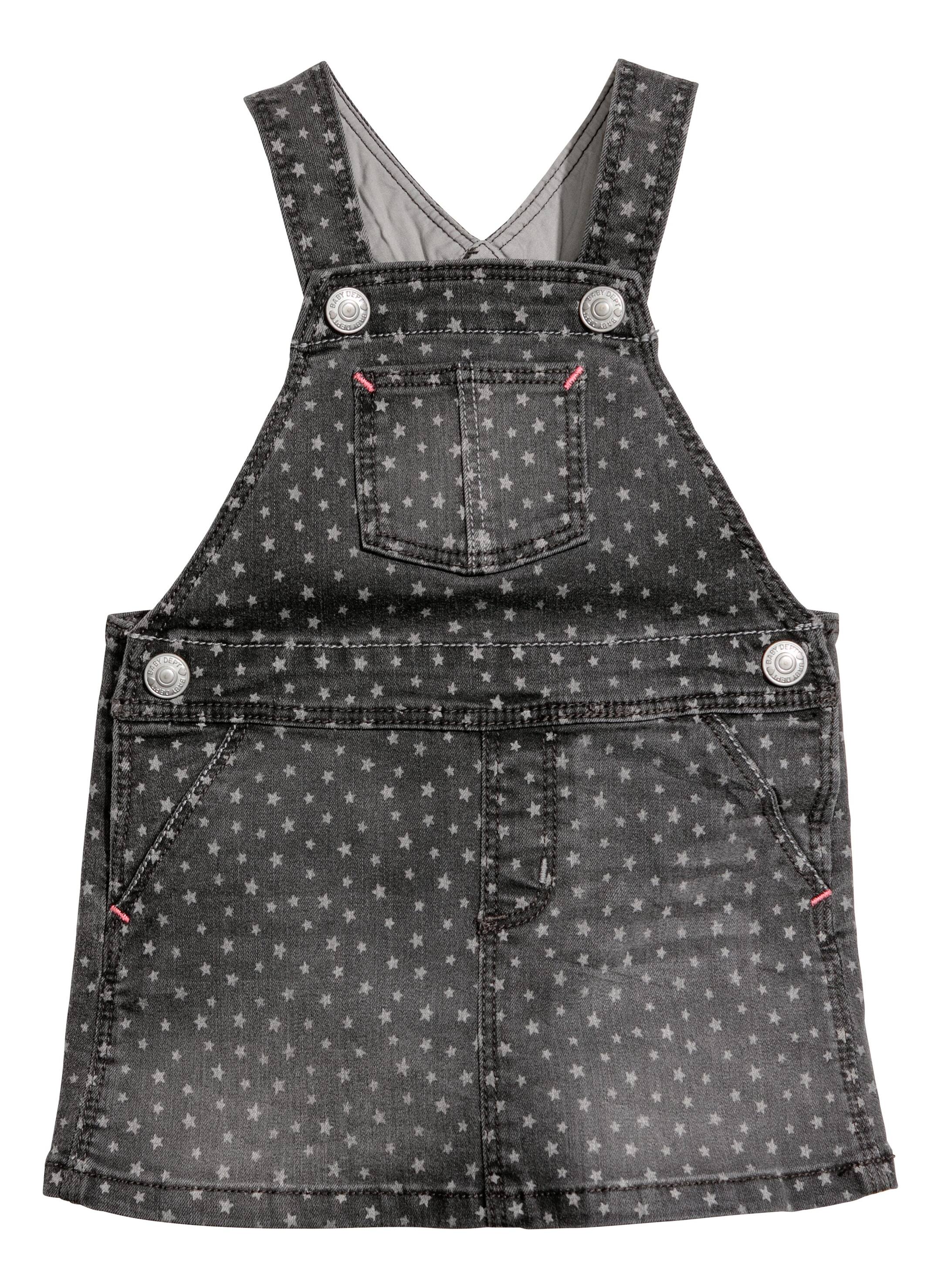 Denim Overall Dress Black/stars Kids H&M US
