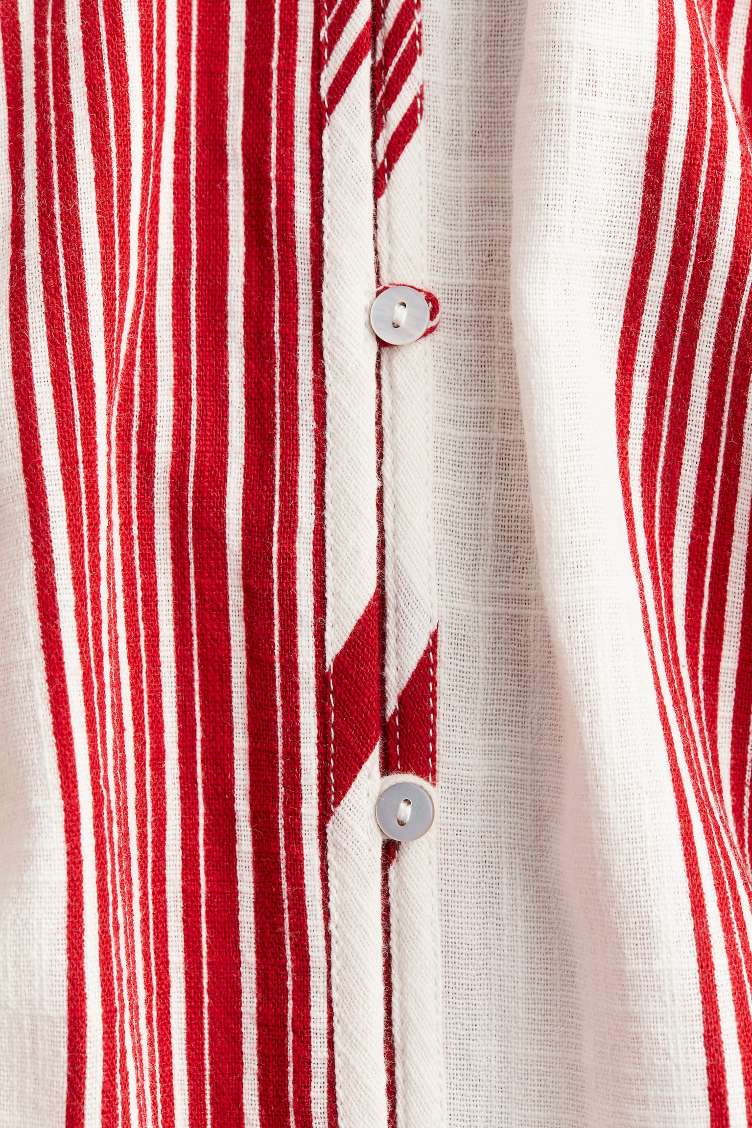Robe à boutons en crêpe - Blanc/rayures rouges/Blanc/rayures bleues - 5