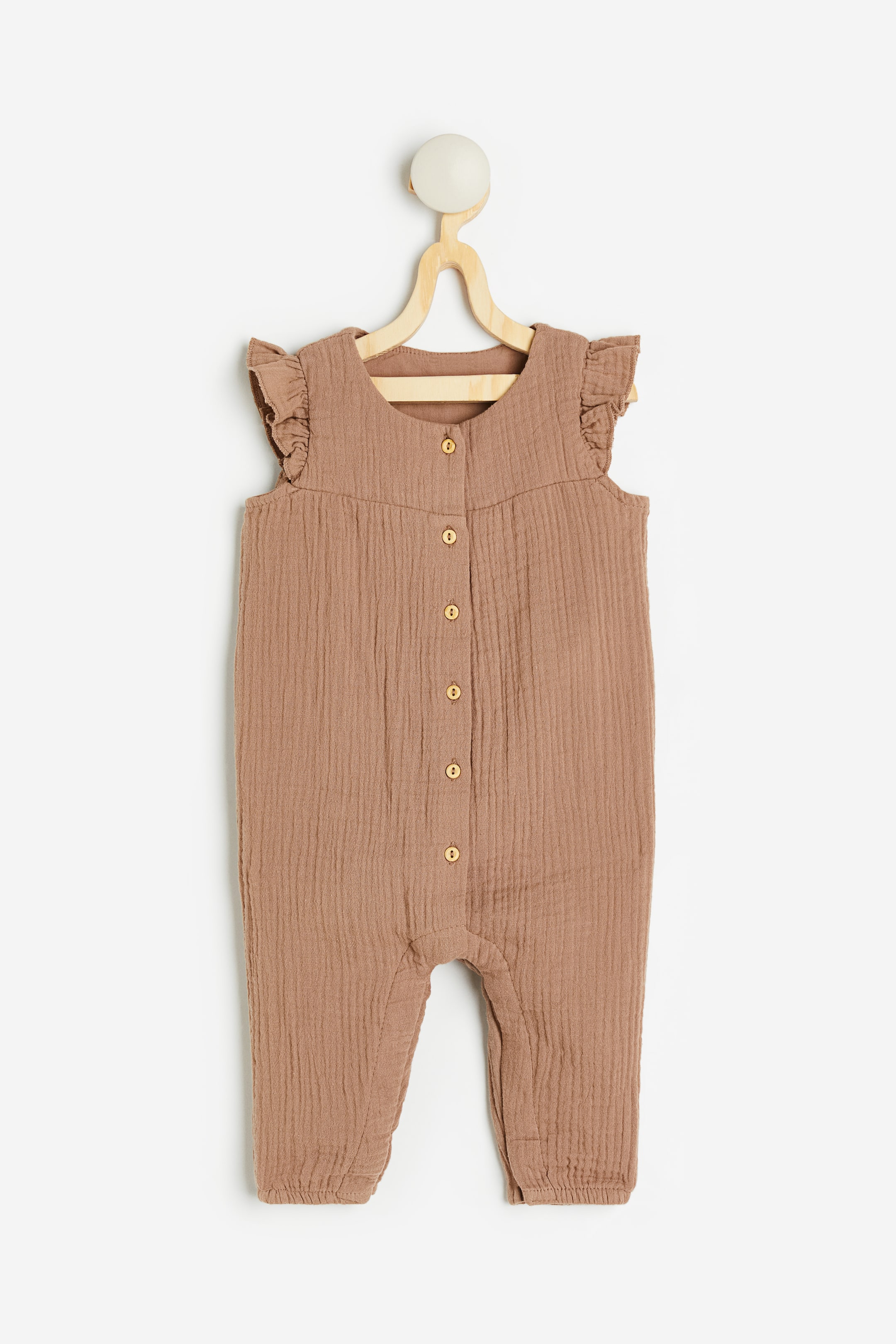 View larger image: Cotton romper suit - Dark beige - Kids | H&M 1