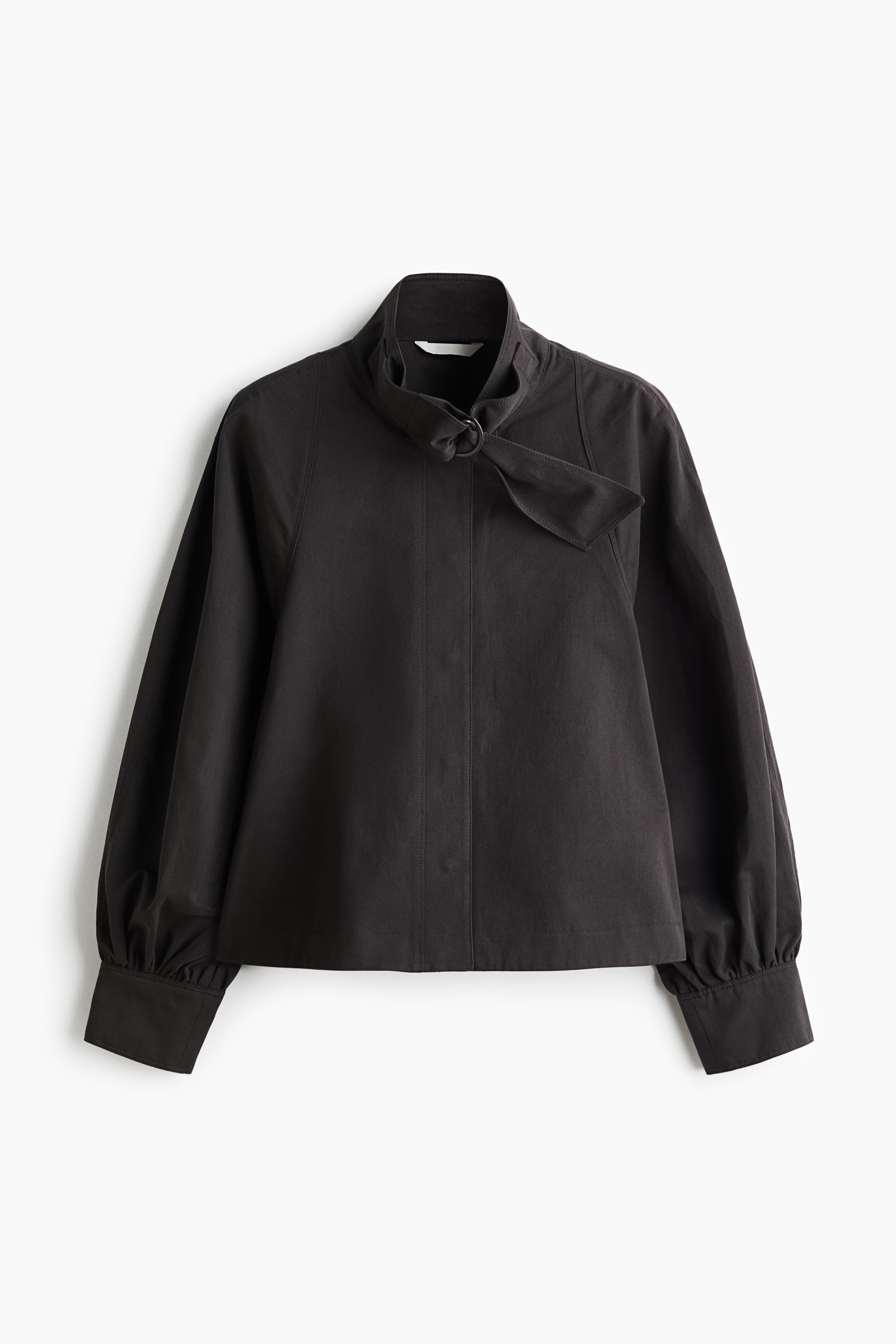 Oversized Twill Jacket - Dark brown/Light beige