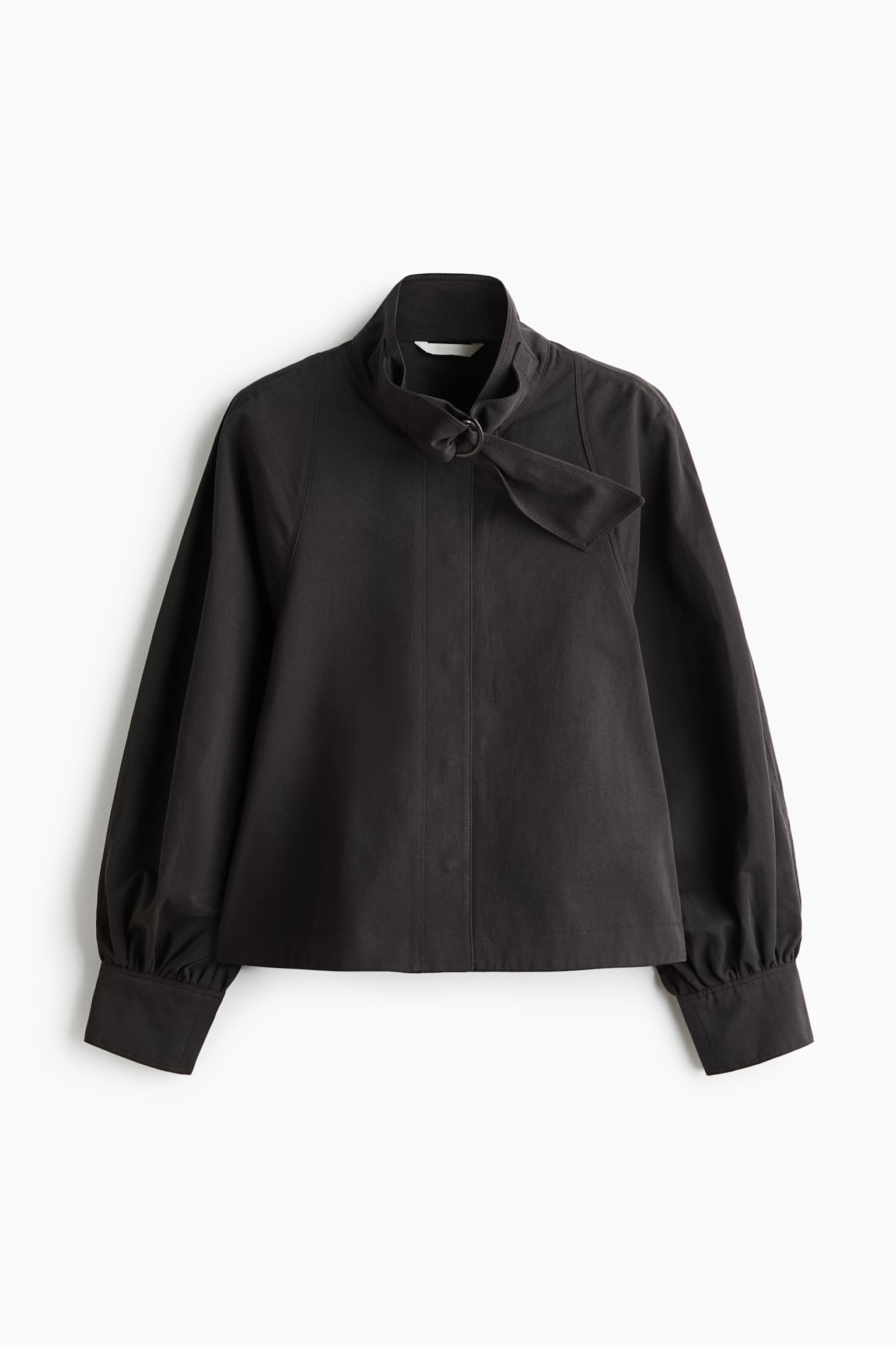 Oversized Twill Jacket - Dark brown/Light beige - 1