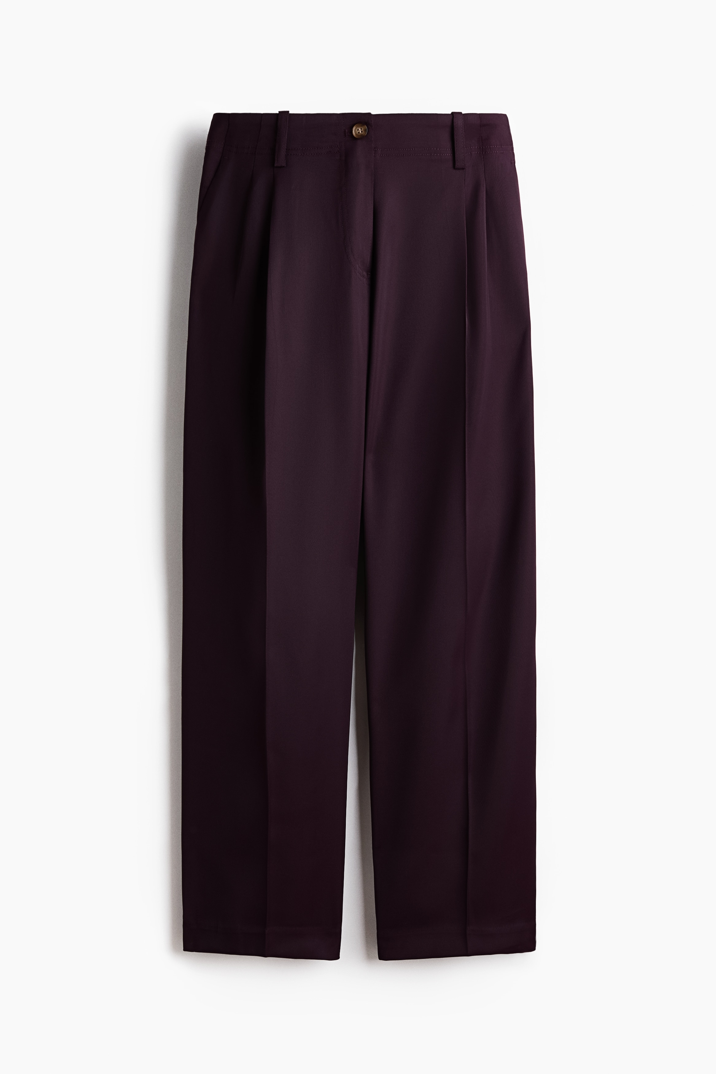 Satin barrel trousers - Dark purple/Dark beige