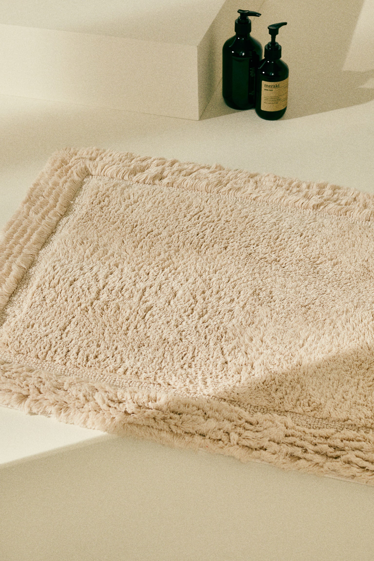 Tufted cotton bath mat - Light beige/Light green - 2