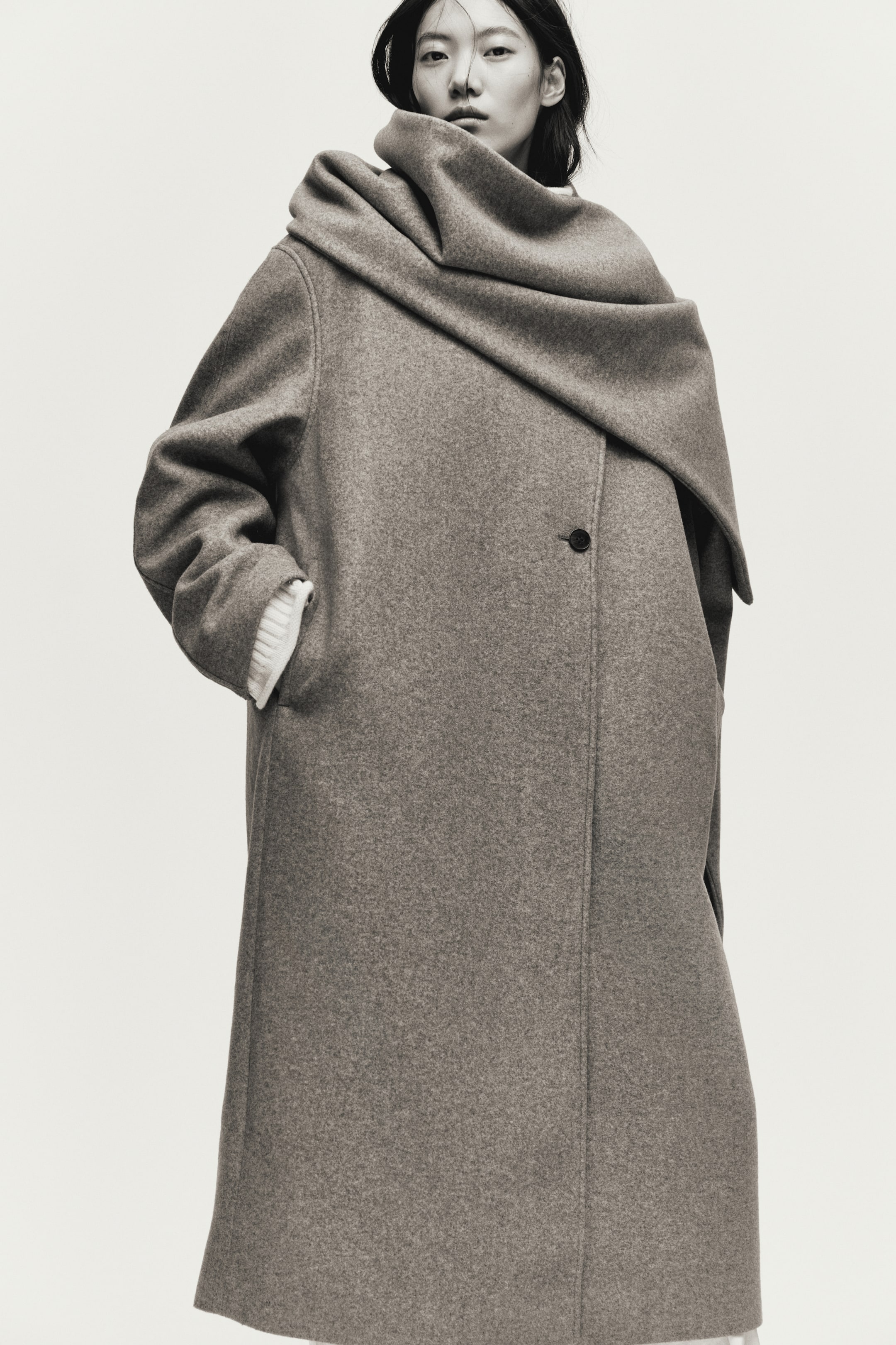 Visualizza immagine più grande: Cappotto con sciarpa decorativa - Beige mélange - DONNA | H&M IT 3