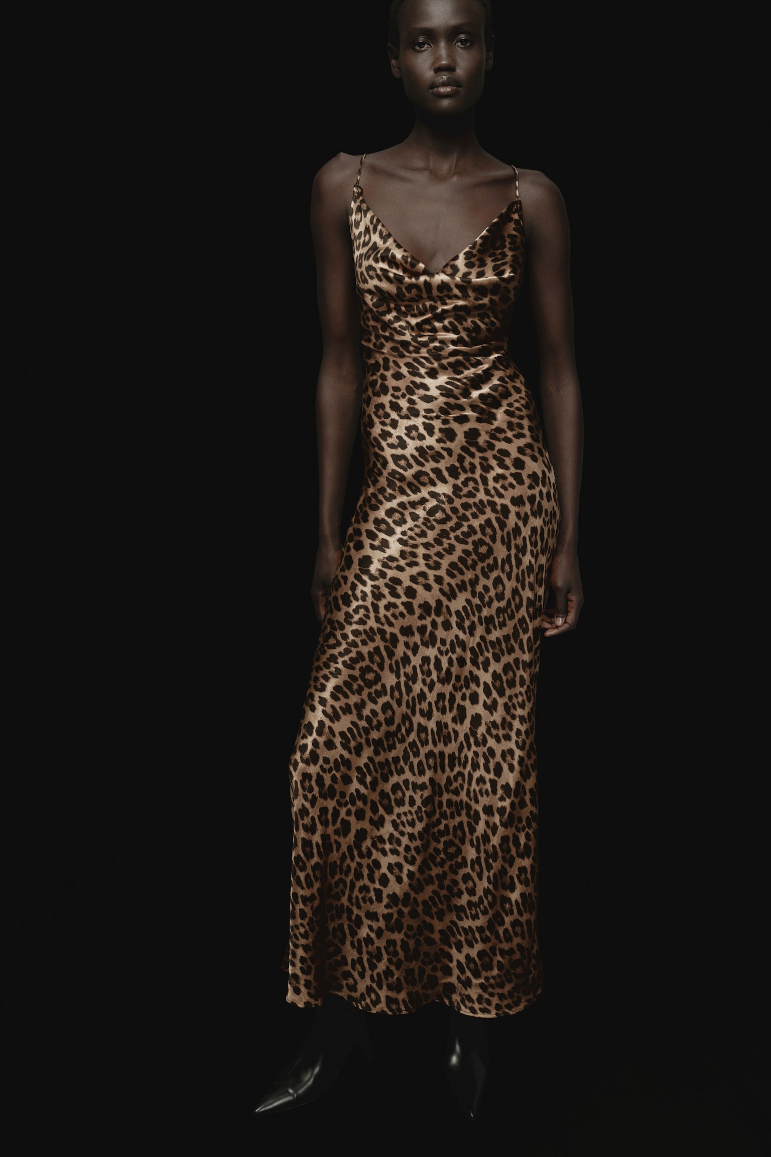 Satin strappy dress - Beige/Leopard print/White/Zebra print - 4