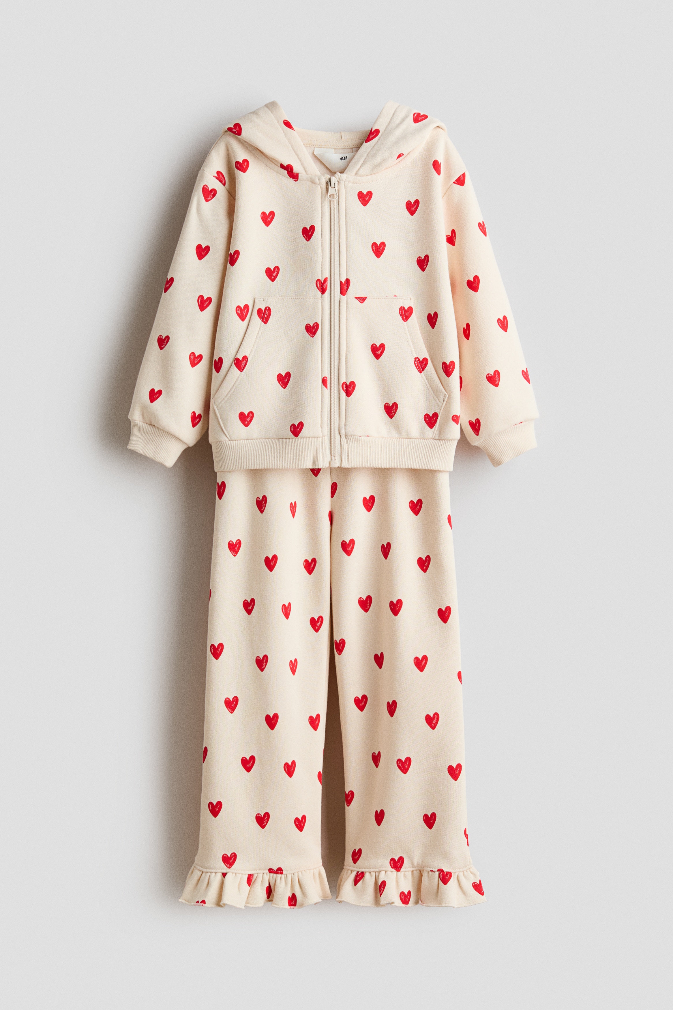 H & M - 2-teiliges Sweatshirt-Set mit Print - Beige - Kinder