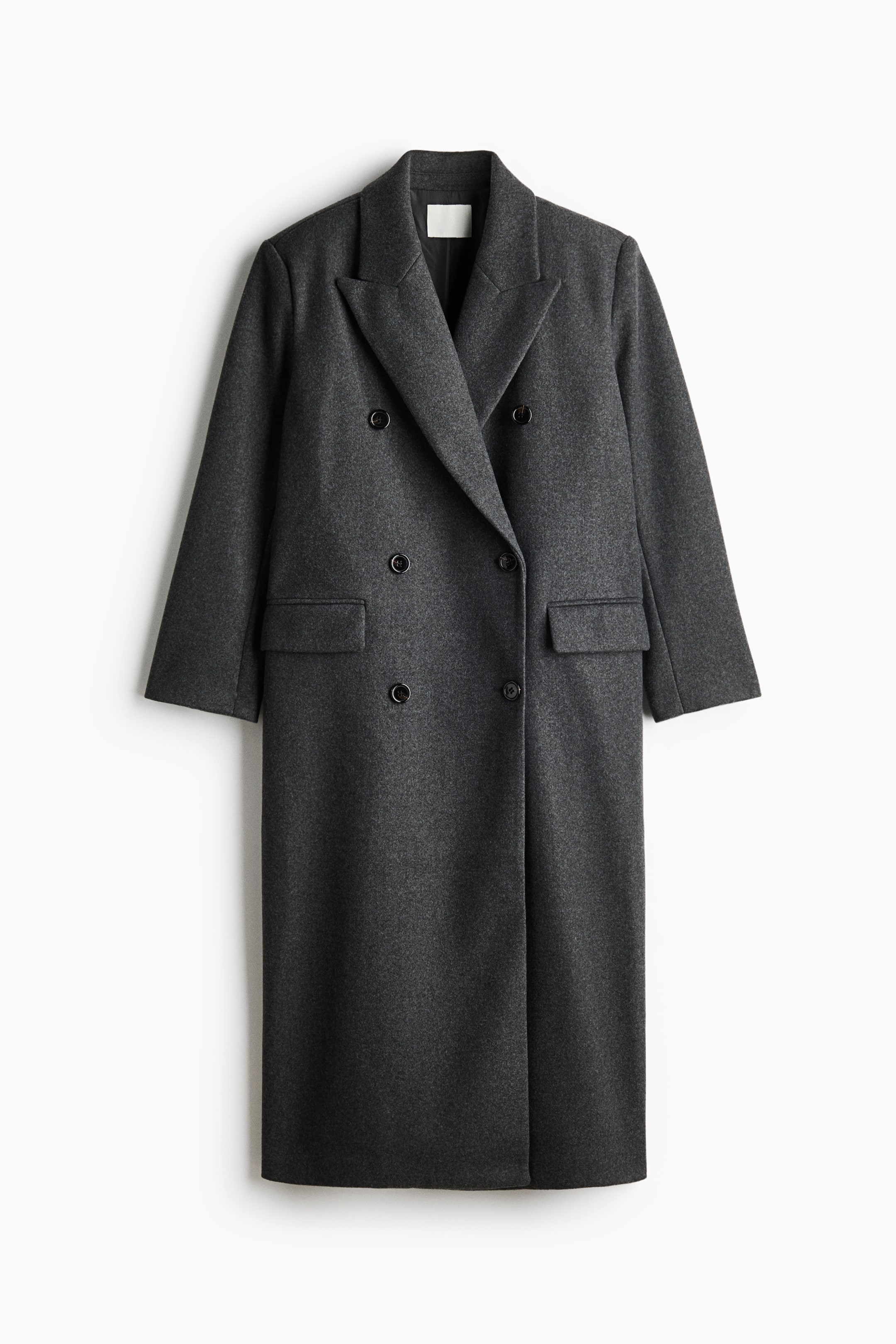 View larger image: Oversized double-breasted coat - Dark grey marl - Ladies | H&M 1
