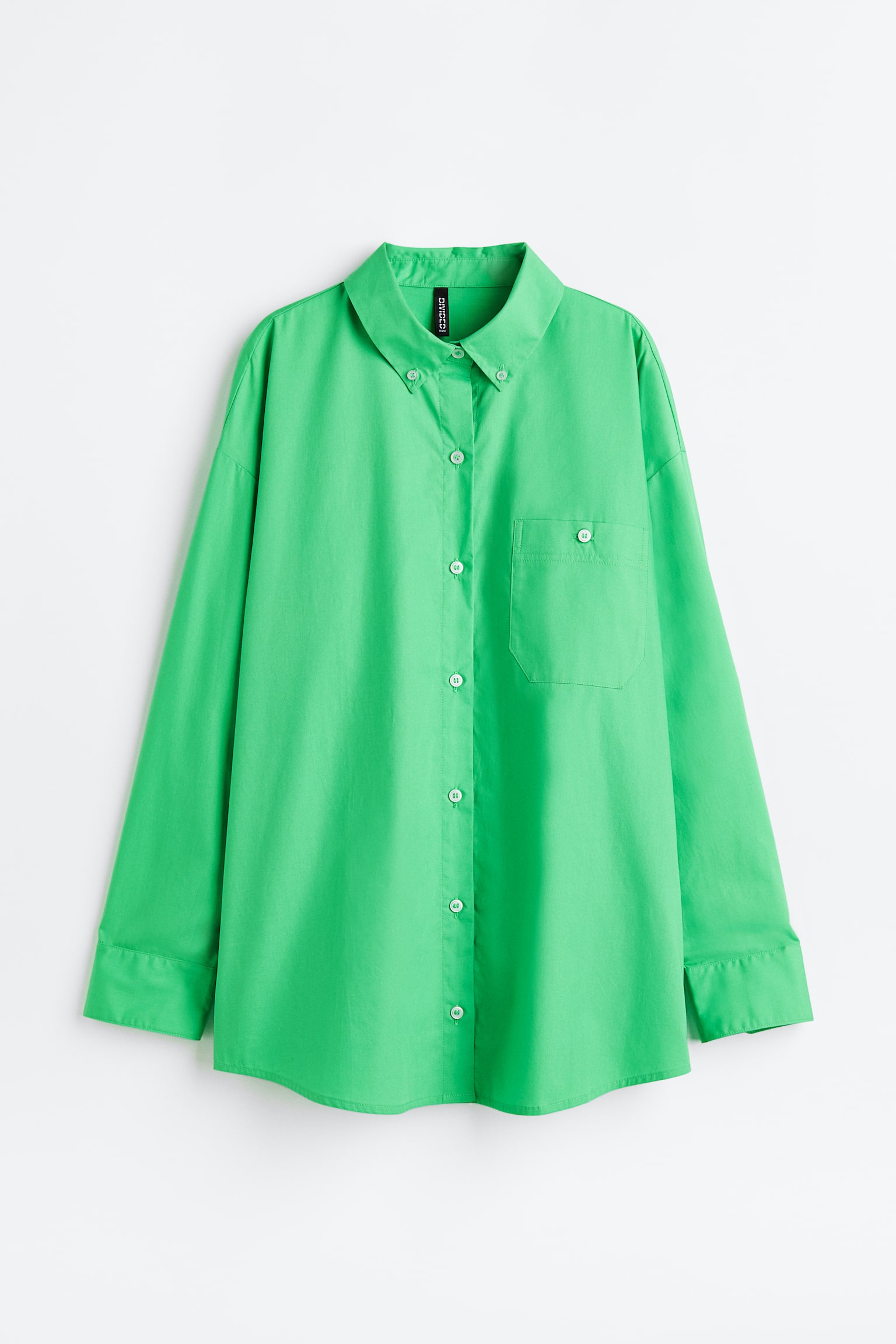 Oversized Poplin Shirt - Green/Light pink/White/Grey/Orange/Black/White/Stripe - 1