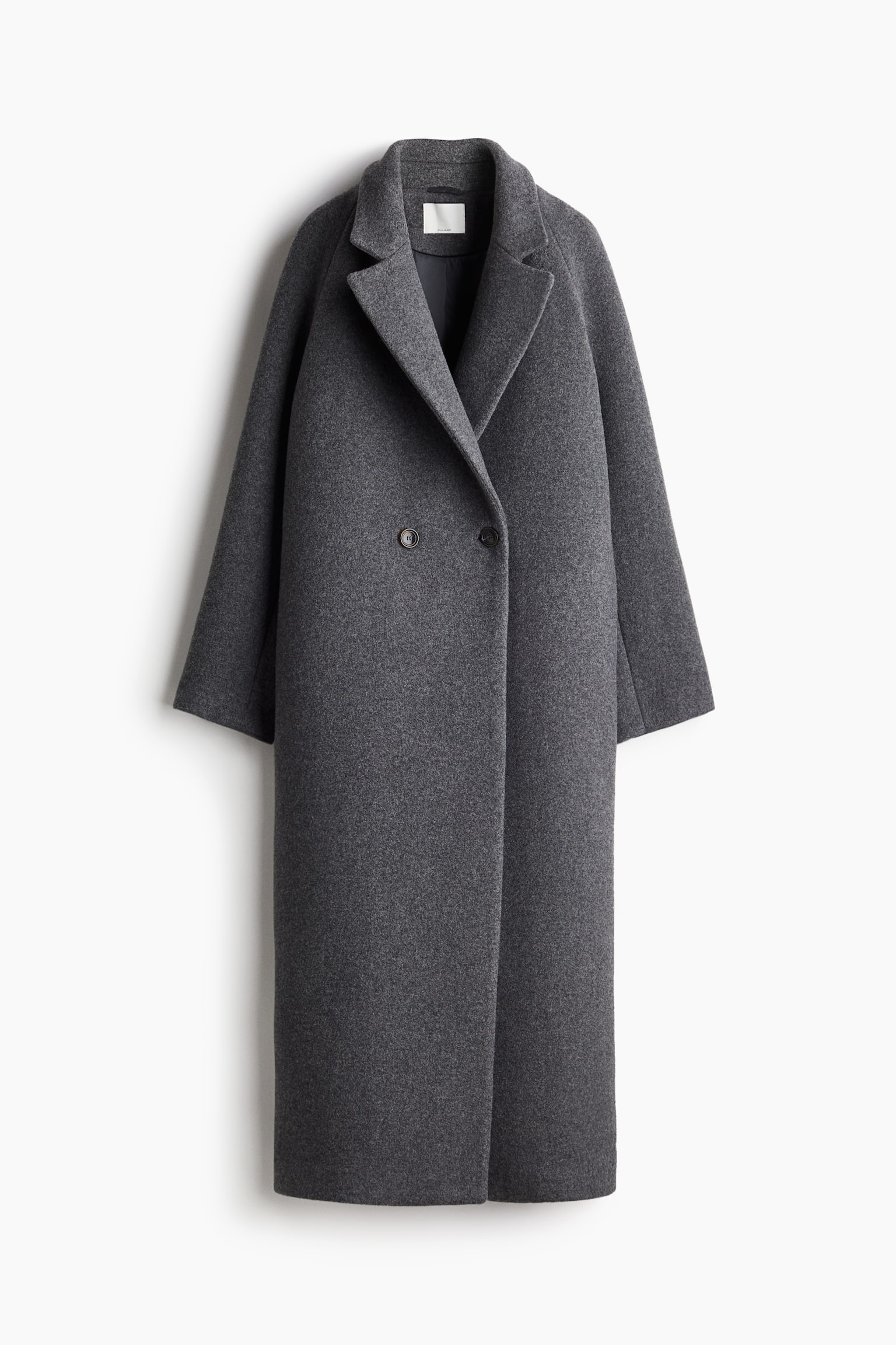 Wool-blend coat - Dark grey/Black/Beige marl - 2