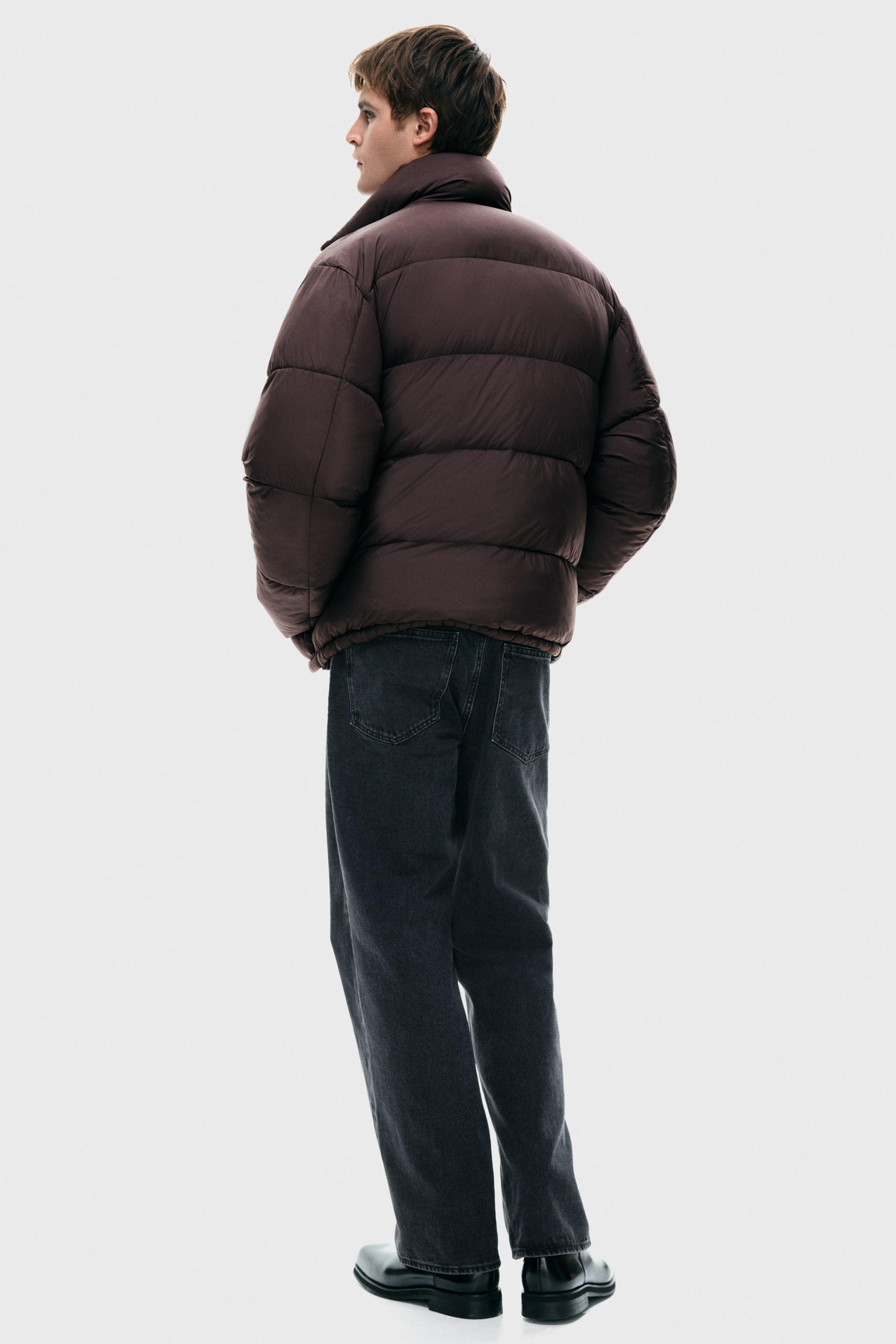 View larger image: Water-repellent puffer jacket - Dark brown - Men | H&M IN 6