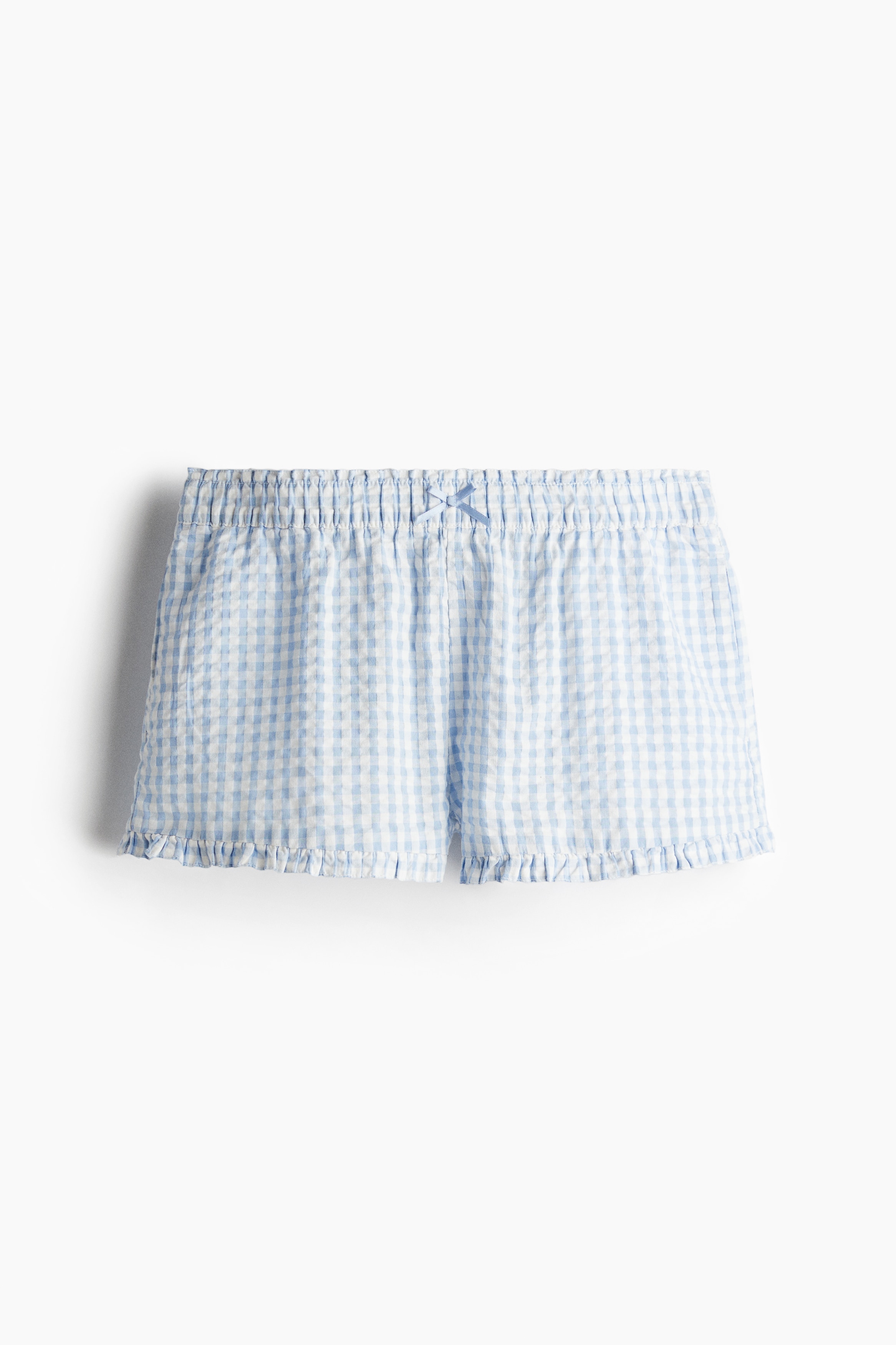 シアサッカープルオンショートパンツ - ライトブルー／ギンガム