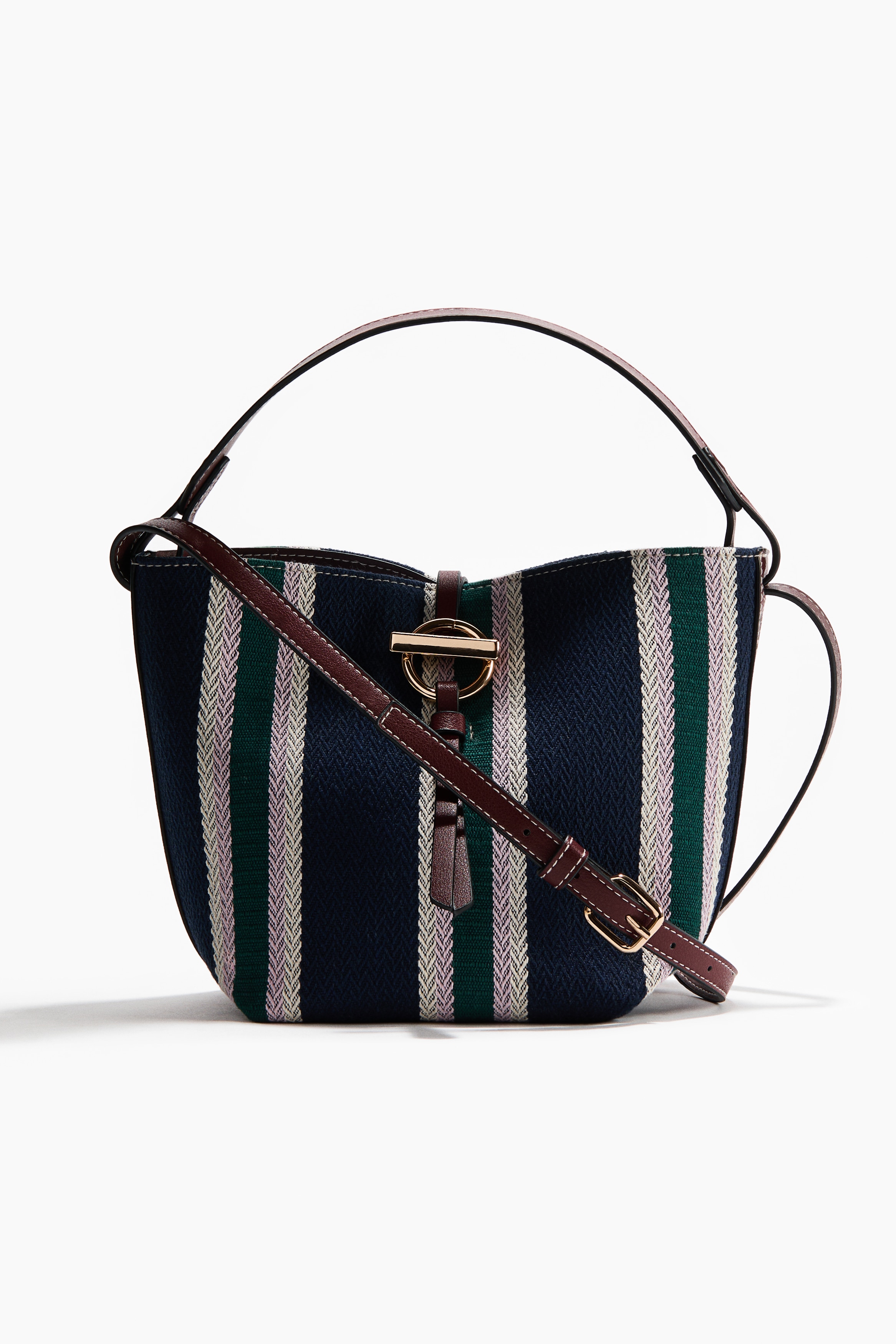 Bucket Bag - Navy blue/striped
