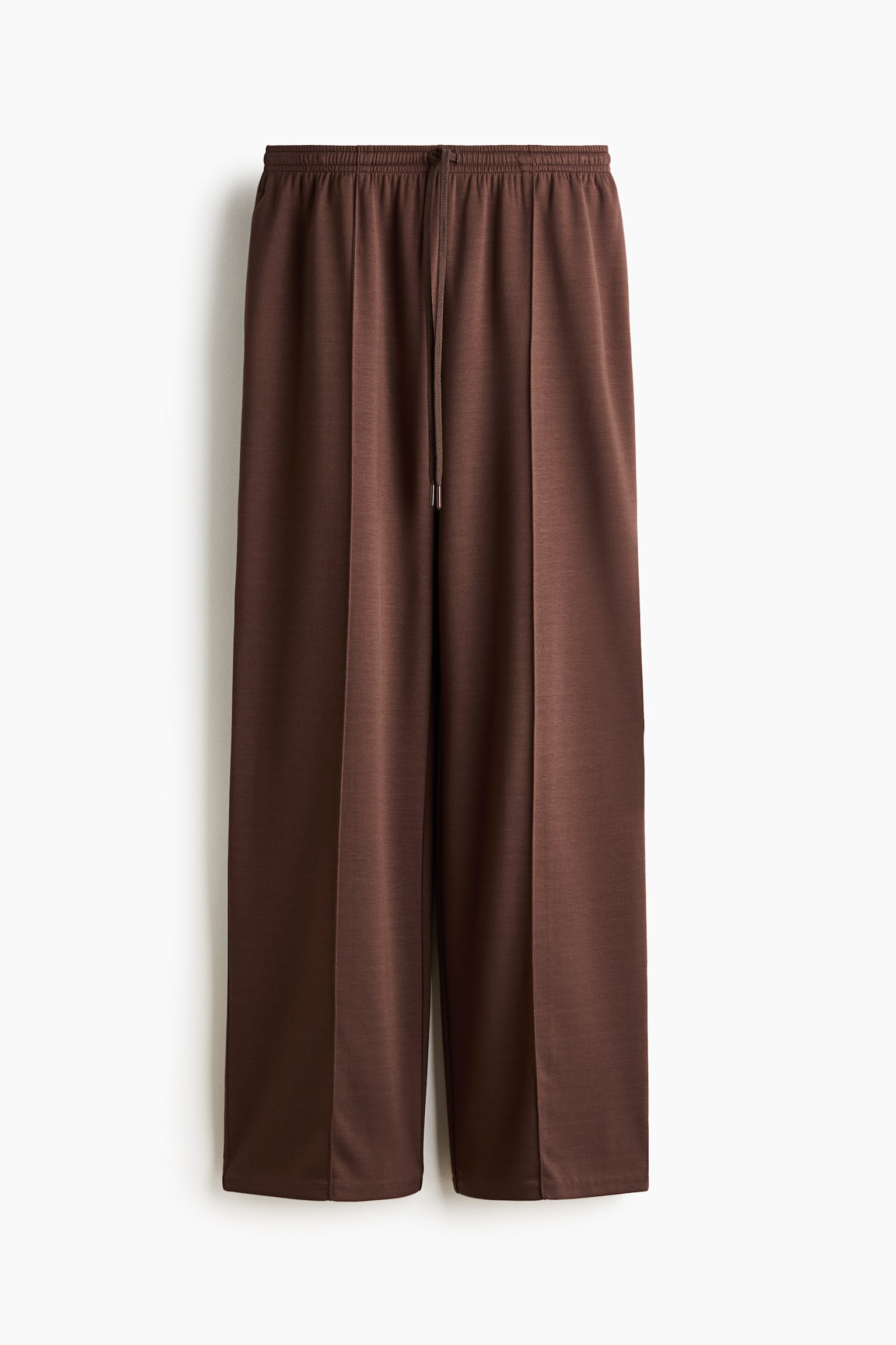 Pantalon à cordon en viscose mélangée - Taupe foncé/Noir