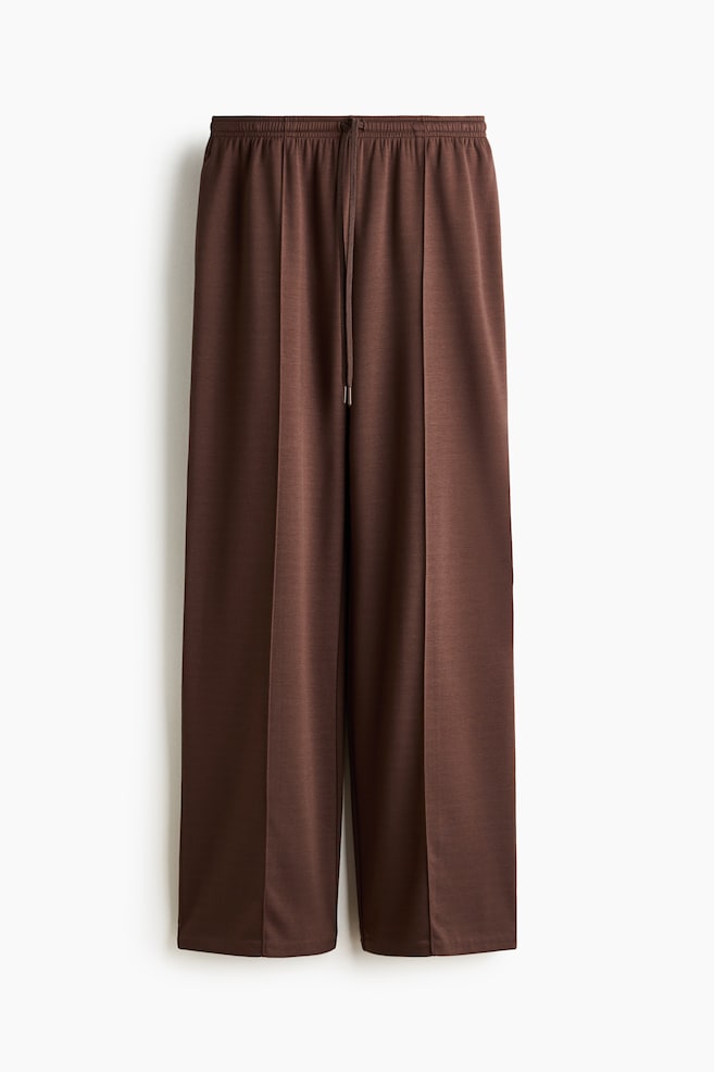 Viscose-Blend Drawstring Pants - Dark taupe/Black - 1