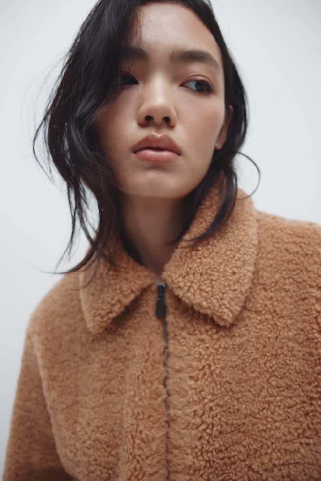 Fluffy Jacket - Dark beige - 1