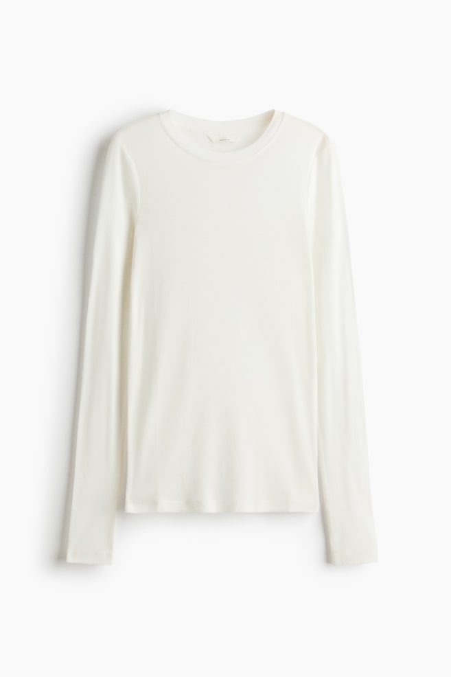 Top en jersey de coton pima - Blanc/Marron foncé/Violet foncé/Noir/Bleu ancien/Vert kaki foncé - 1