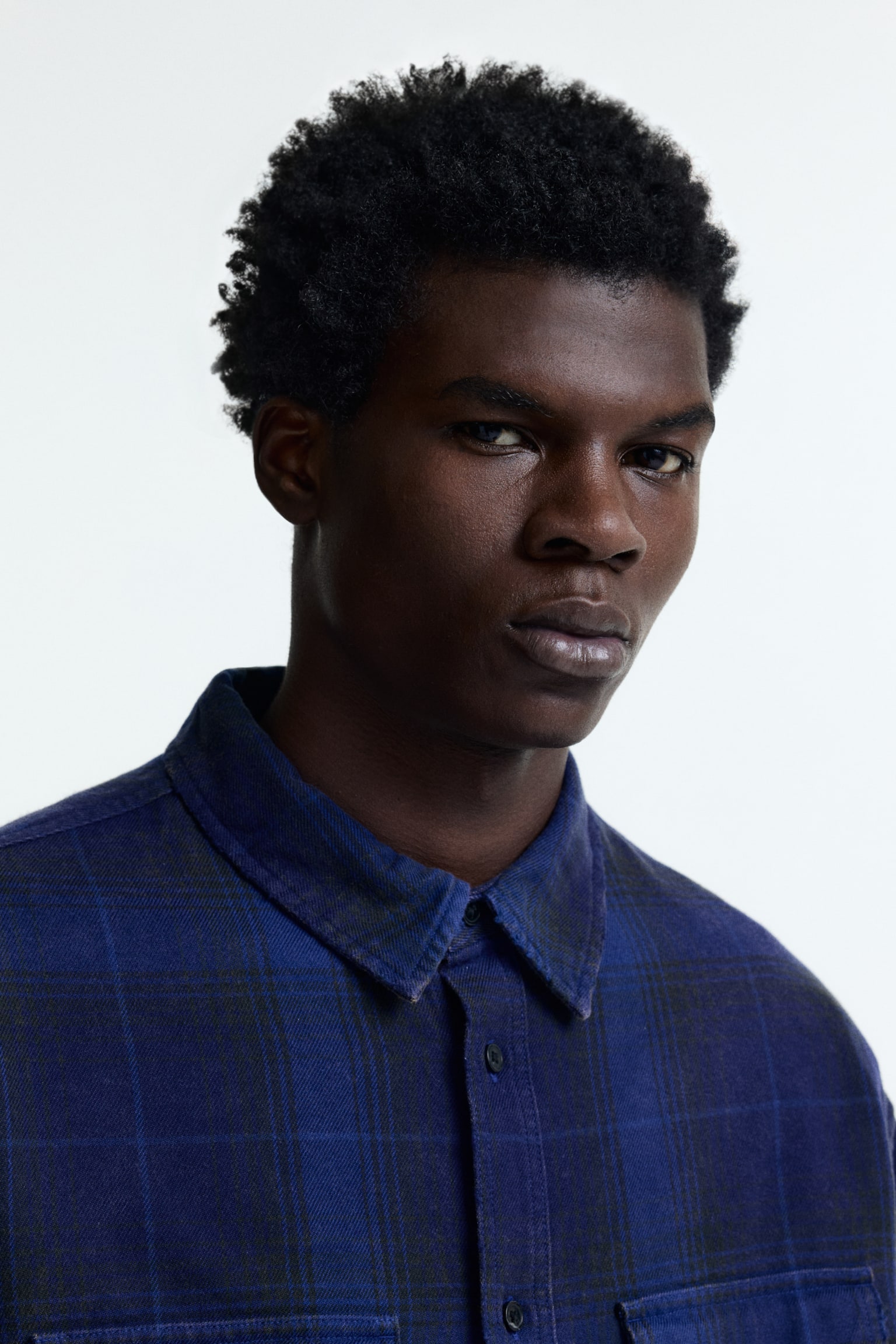 休閒剪裁圖案襯衫 - 深藍色/格紋 - 6