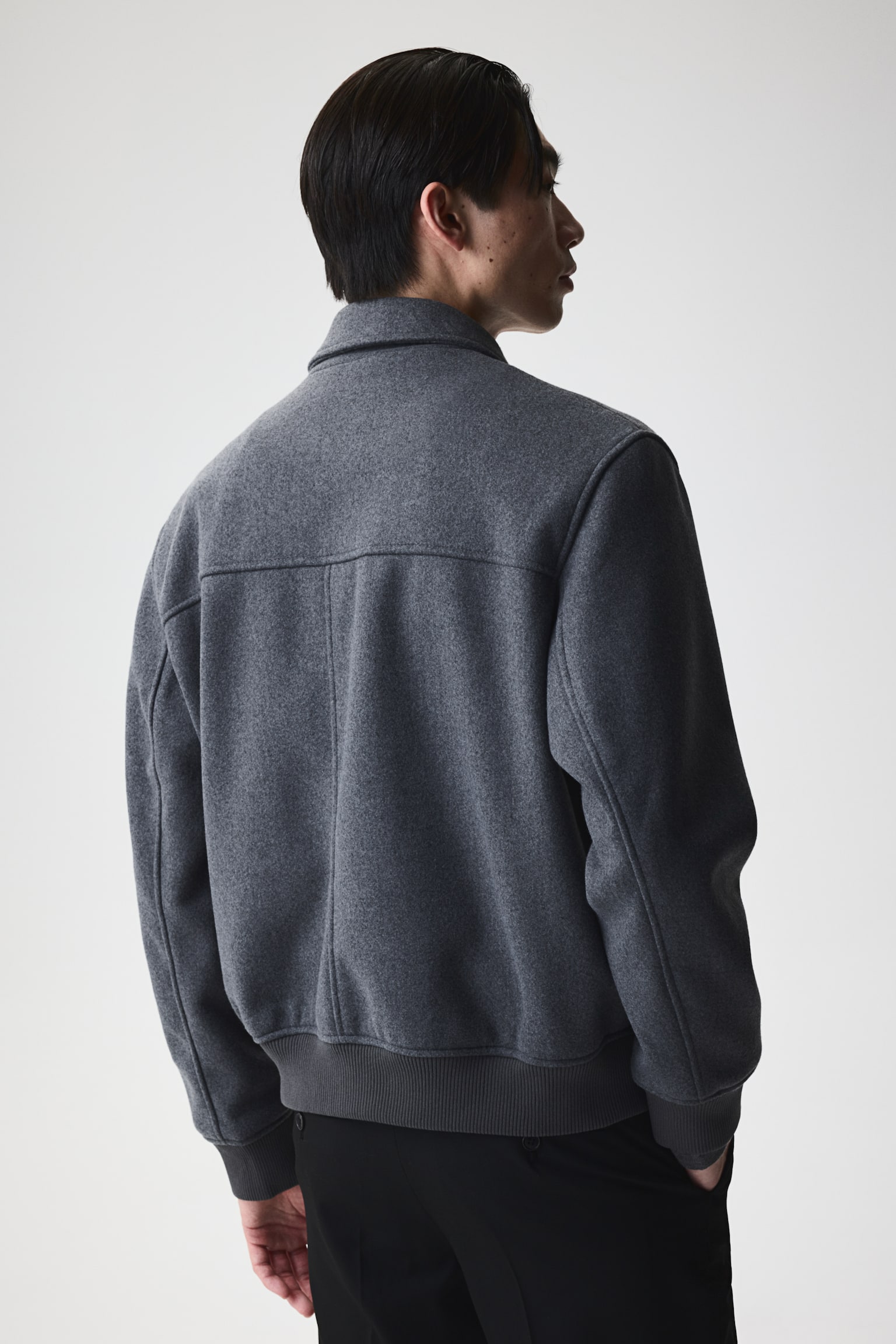 Wool-blend jacket - Dark grey/Navy blue - 4