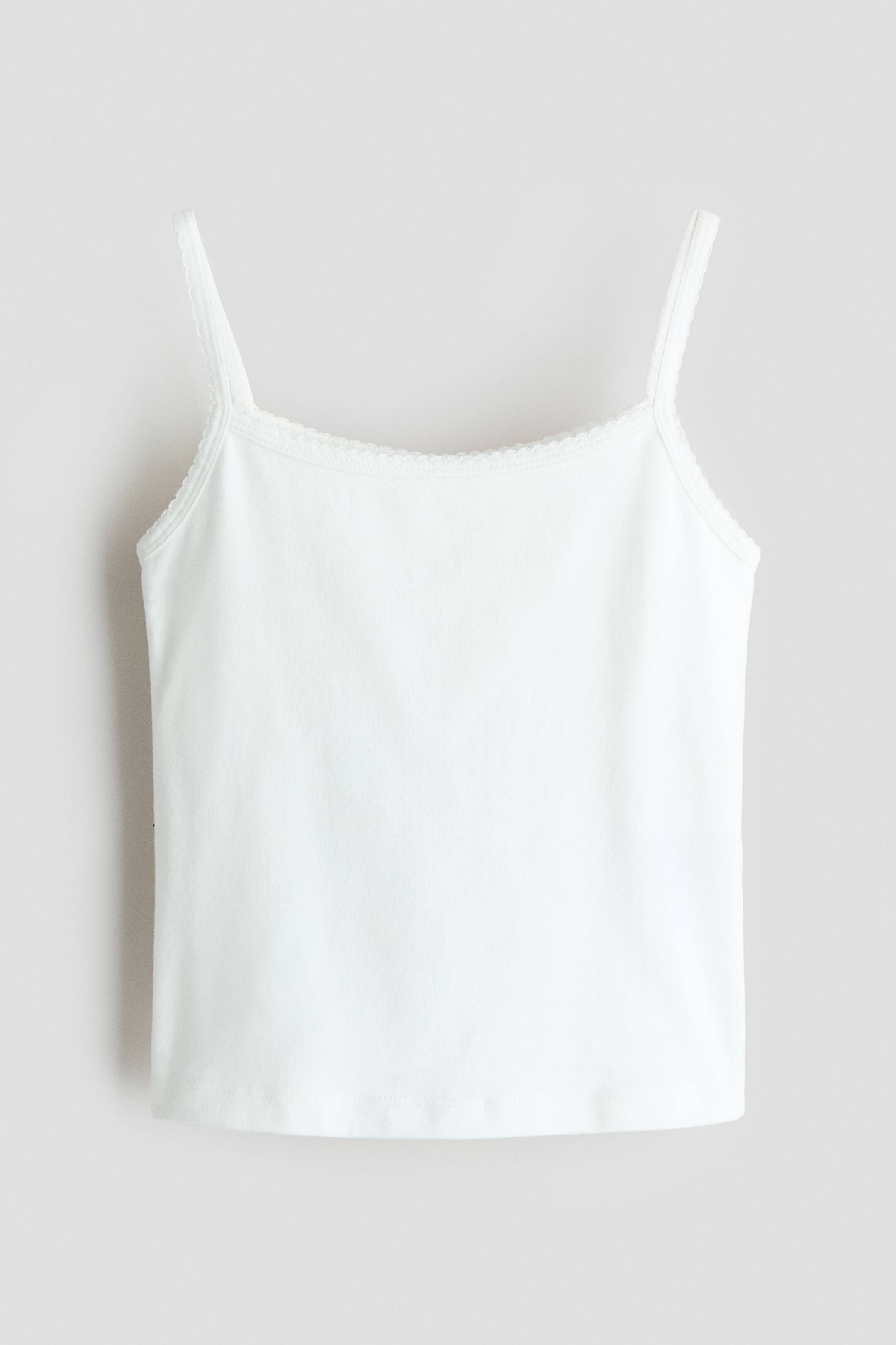 View larger image: Cotton strappy top - White - Kids | H&M 1