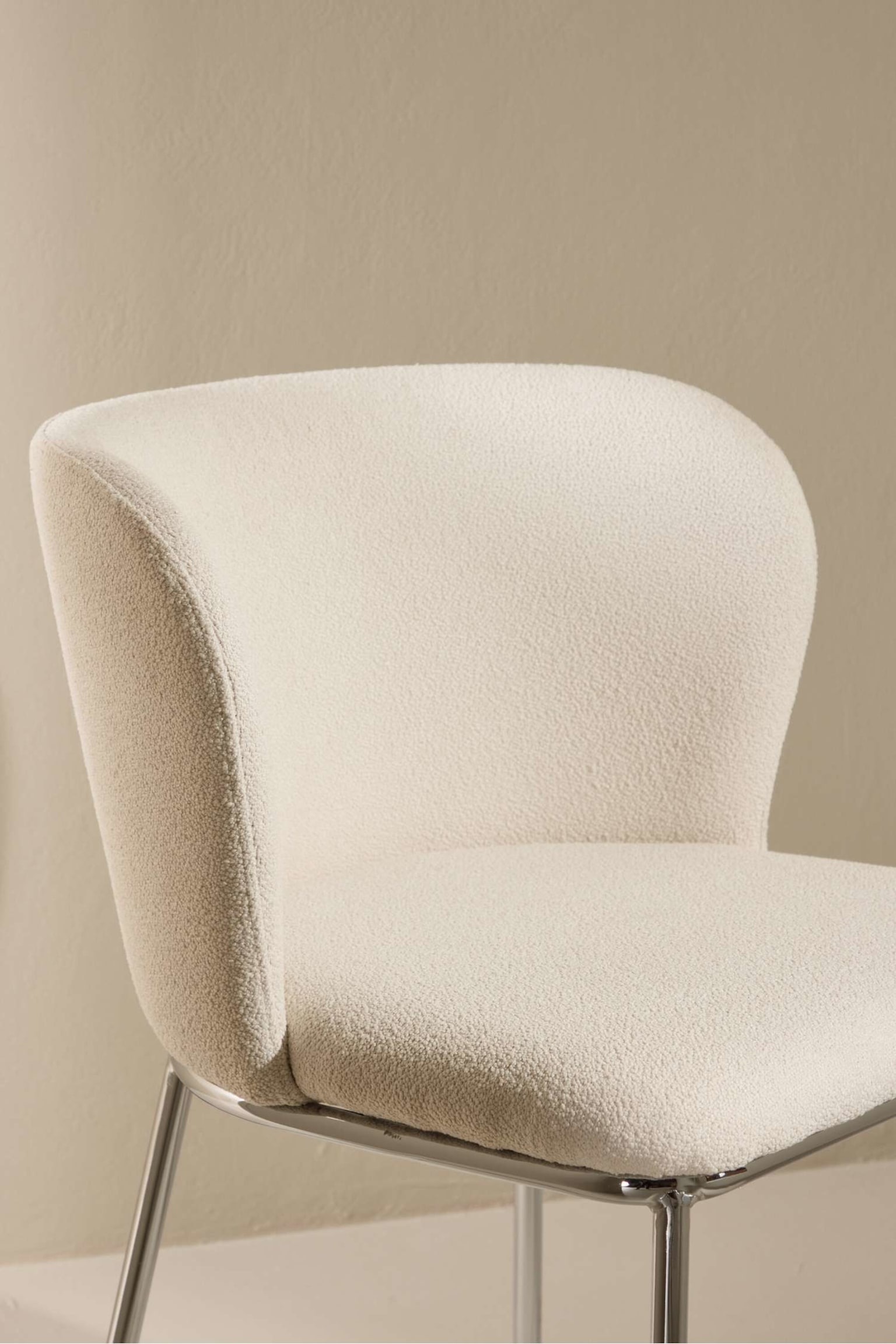 Bouclé Spisebordsstol 2-pack - Bouclé, Brækket hvid - 5