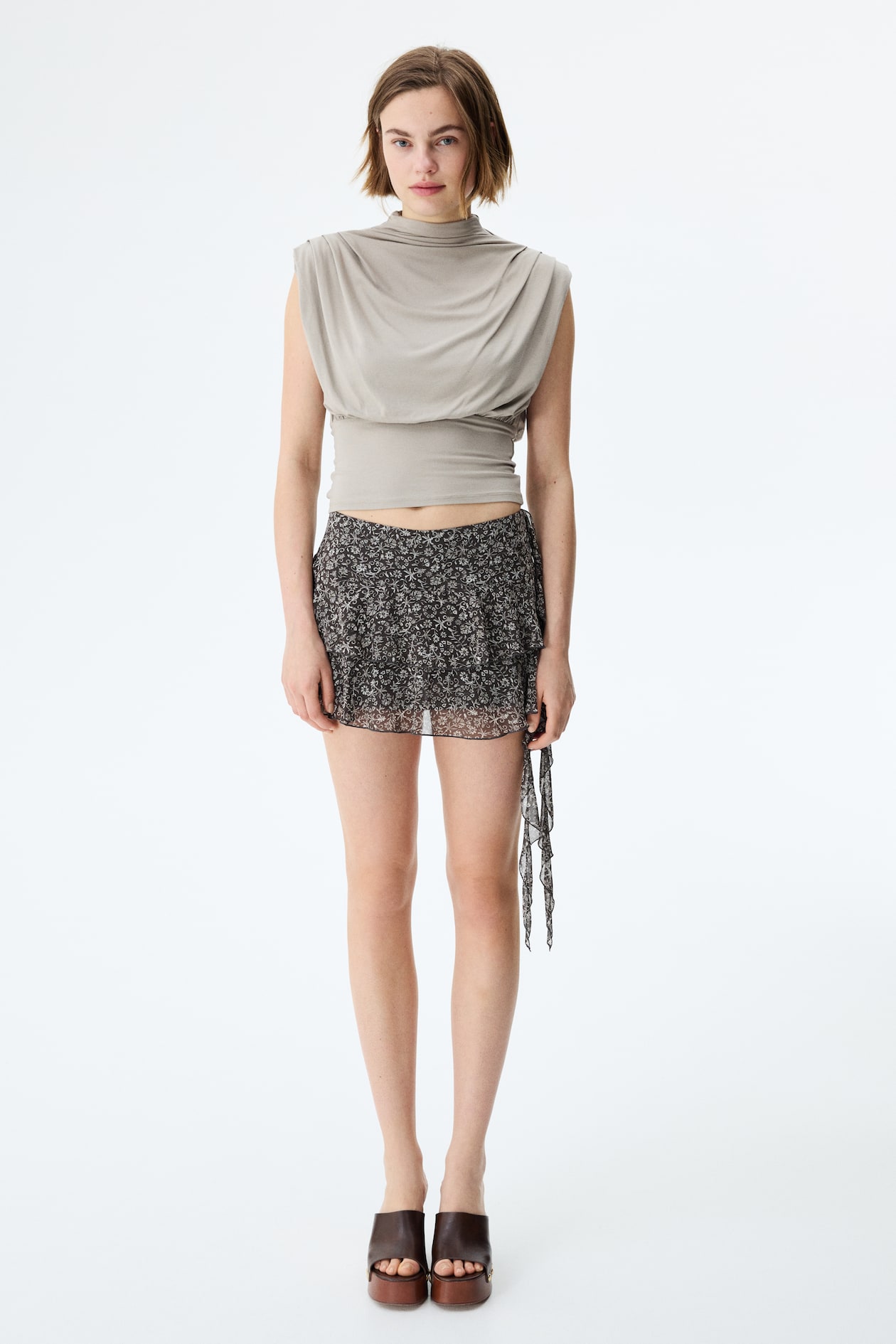 Tiered Draped-Panel Skirt - image 3
