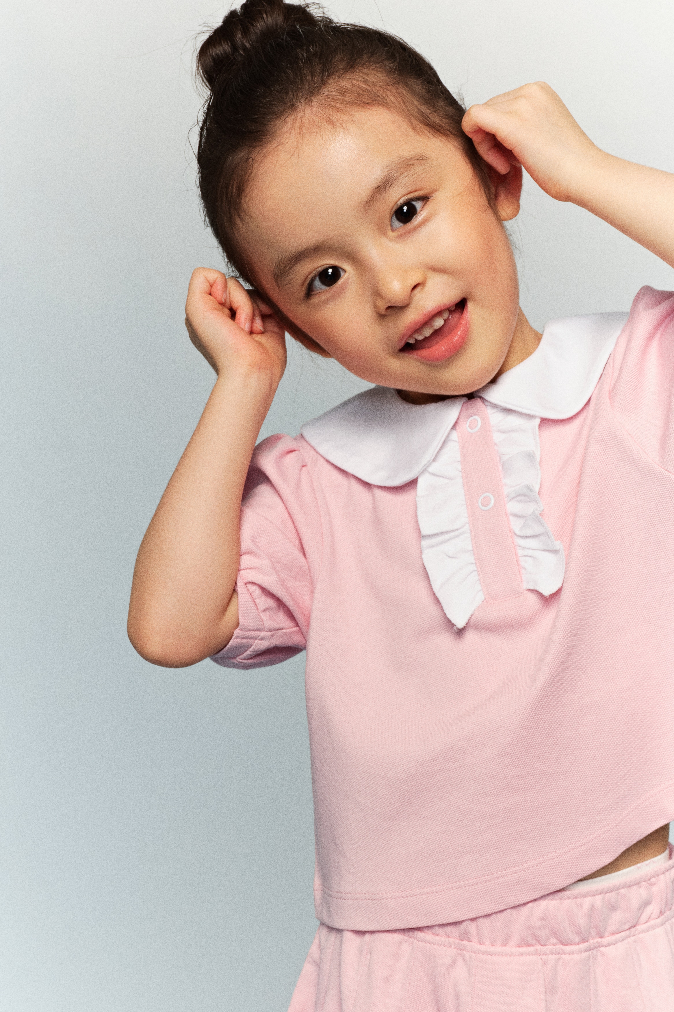 COOLMAX® Piqué top - Pink/White/Blue/White