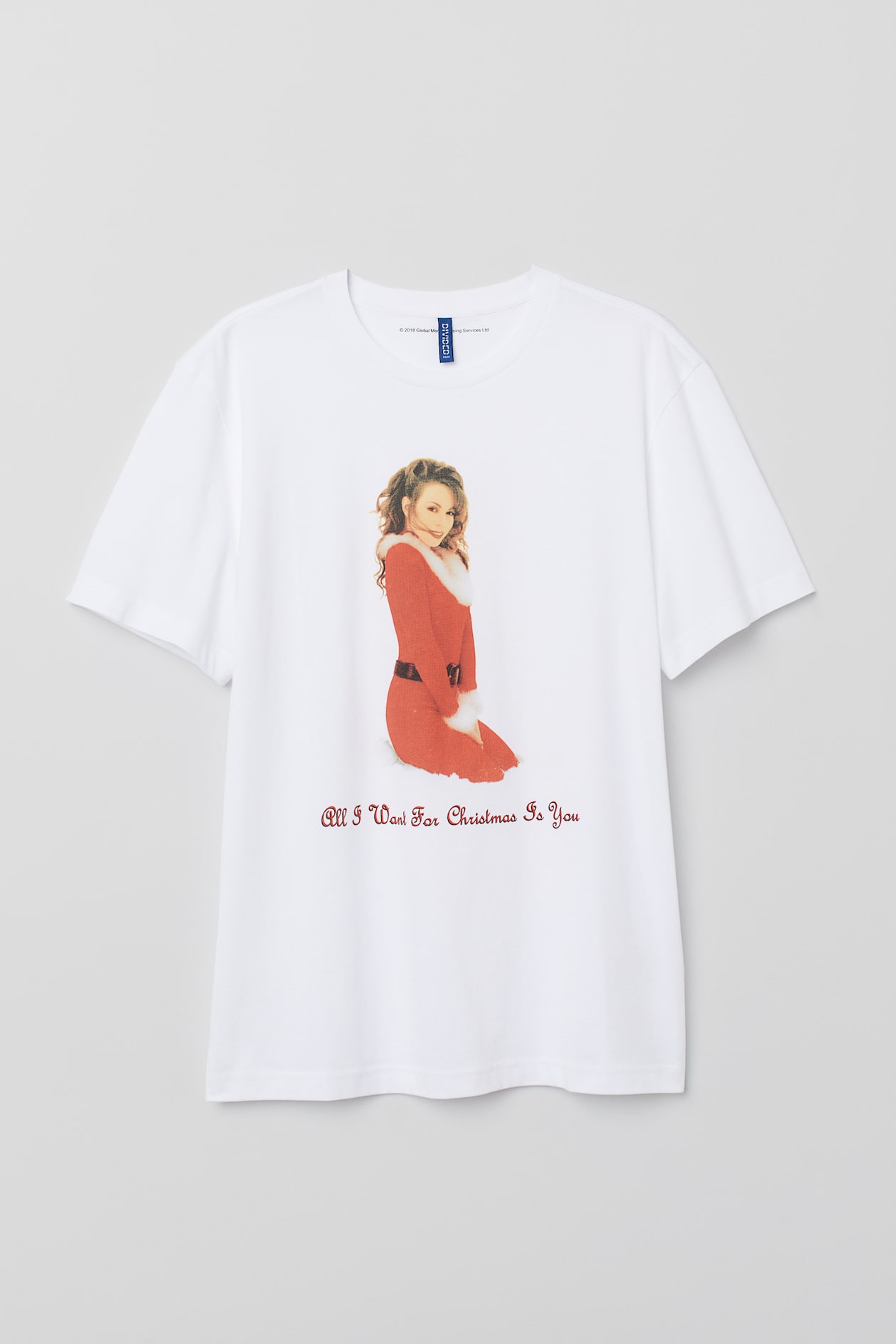 T-shirt avec motif Blanc/Mariah Carey HOMME H&M BE