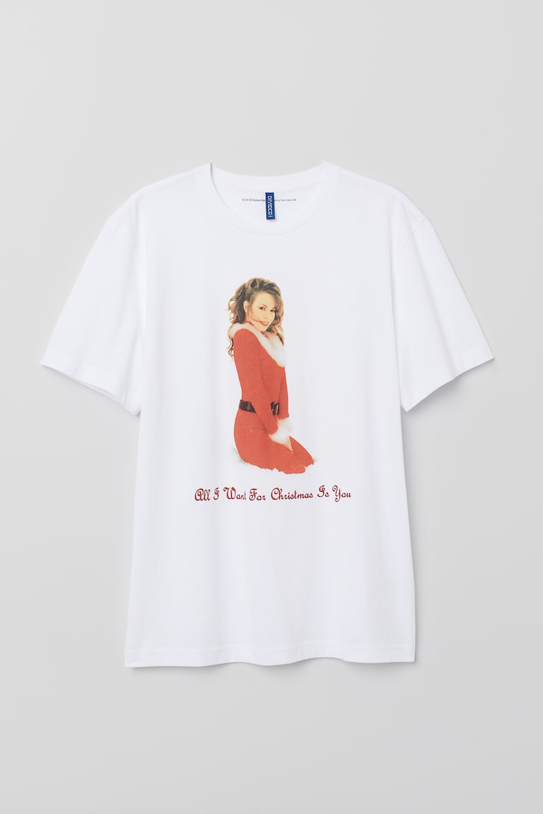 T-shirt avec motif Blanc/Mariah Carey HOMME H&M FR