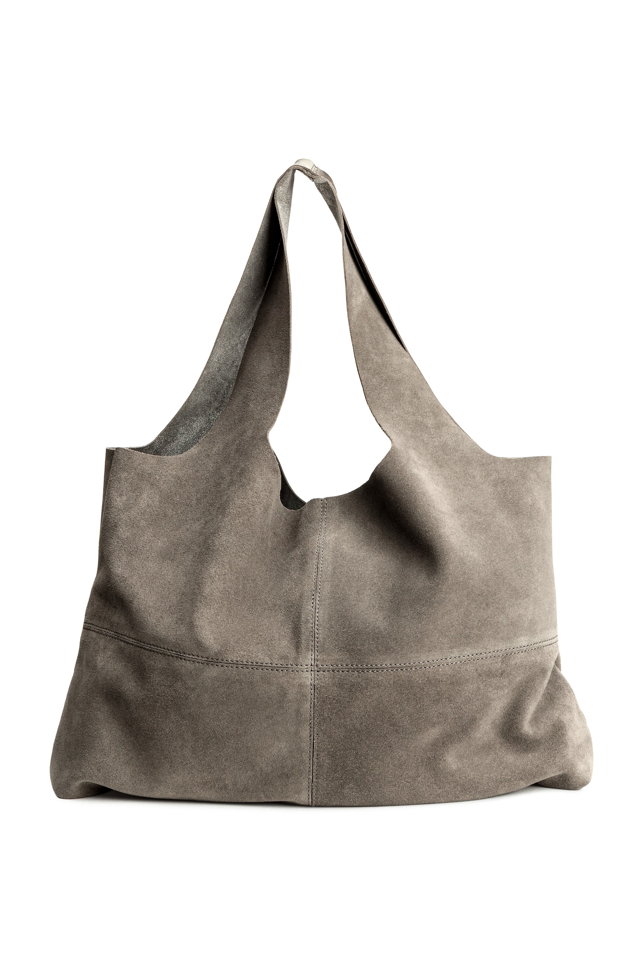 Agrandir l'image: Grand sac shopping en suède - Gris - FEMME | H&M FR 1