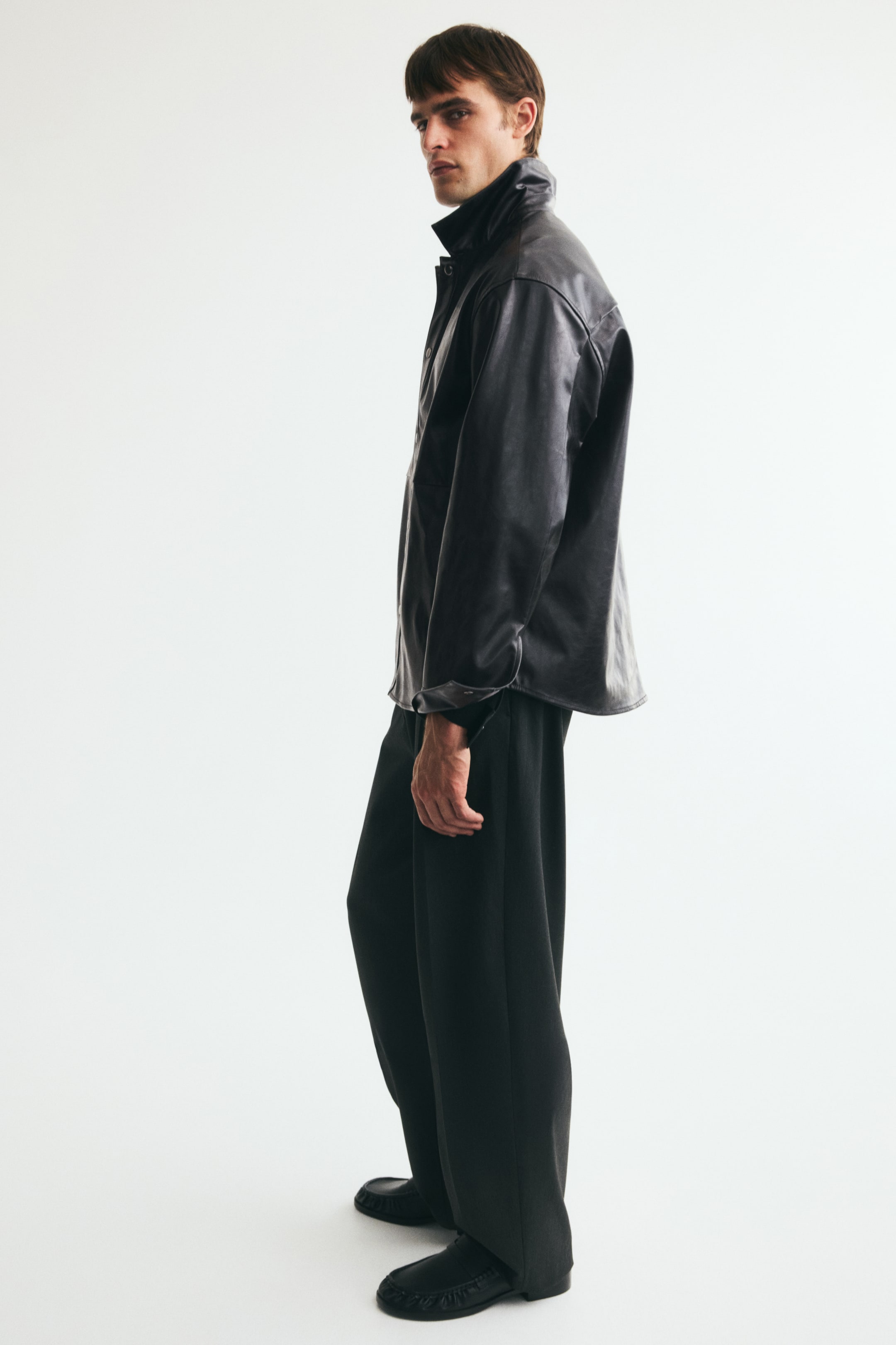 Мужские топы H&M Coated Overshirt — фото 6