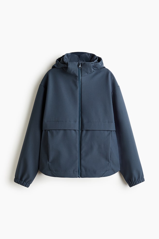 Water-repellent softshell jacket - Steel blue/Black - 1