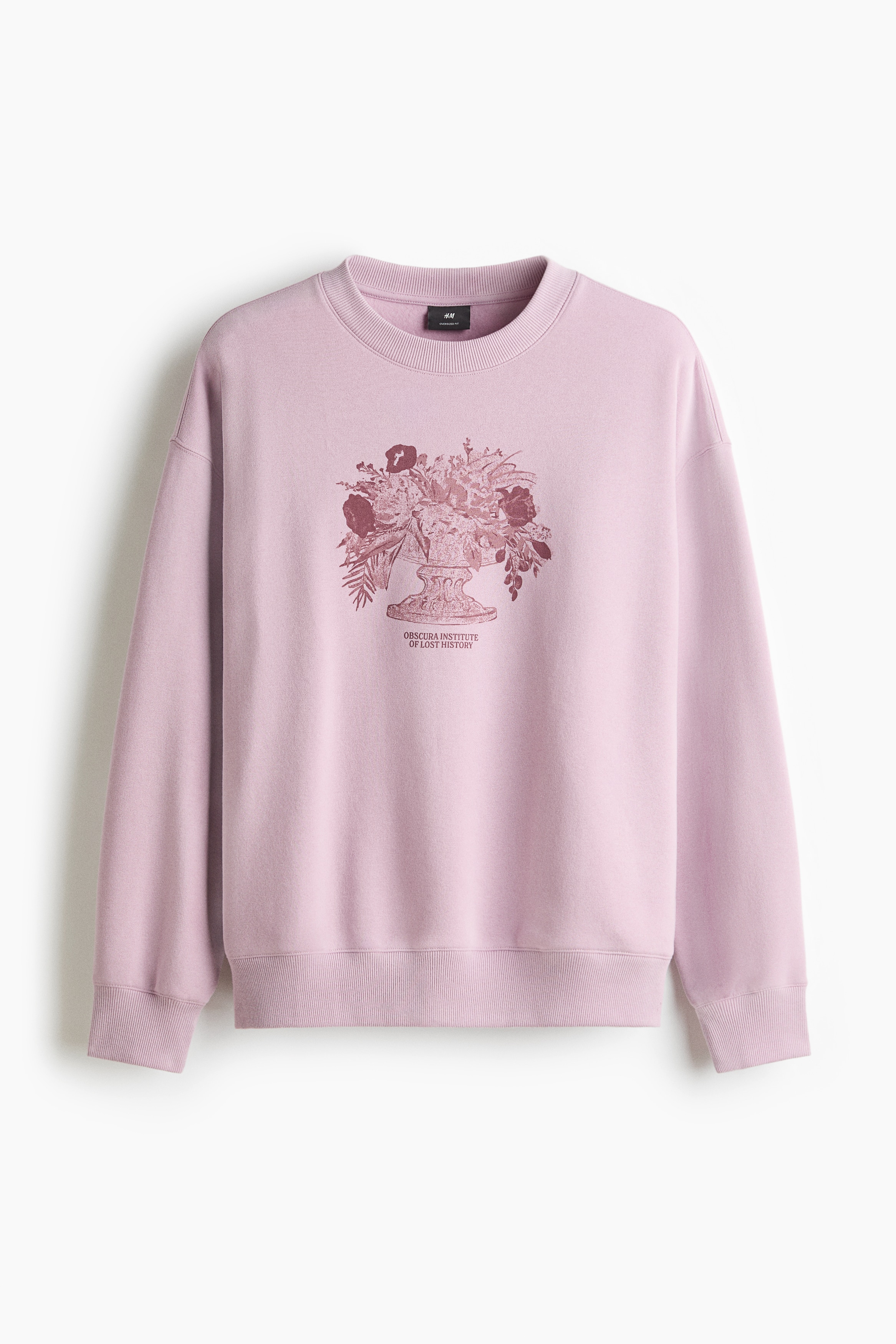 Loose-Fit Printed Sweatshirt - Dusty pink/Obscura Institute/Brown
