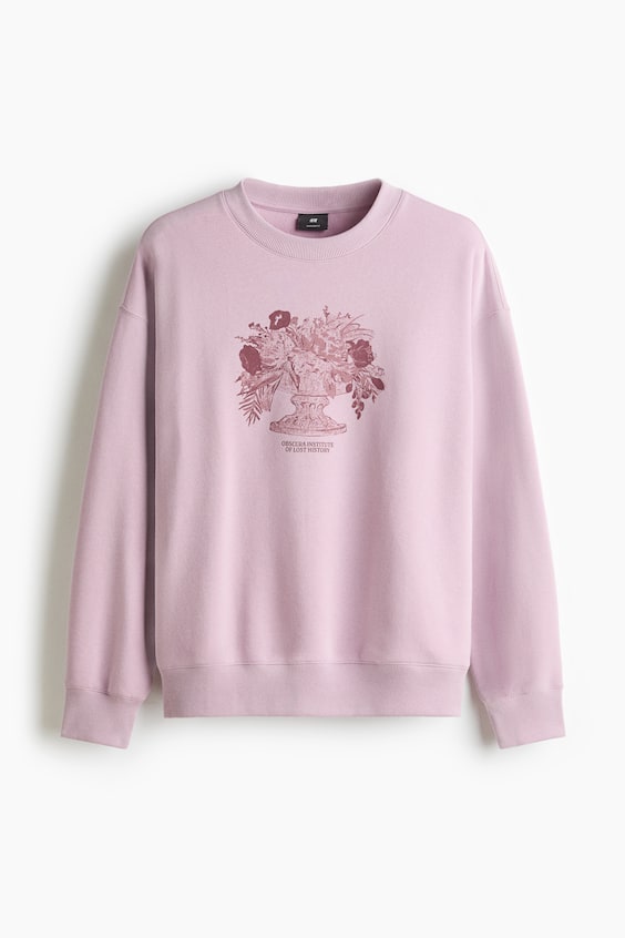 Мужские худи H&M Loose-Fit Printed Sweatshirt