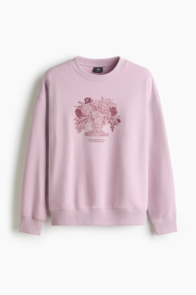 Loose-Fit Printed Sweatshirt - Dusty pink/Obscura Institute/Brown - 1
