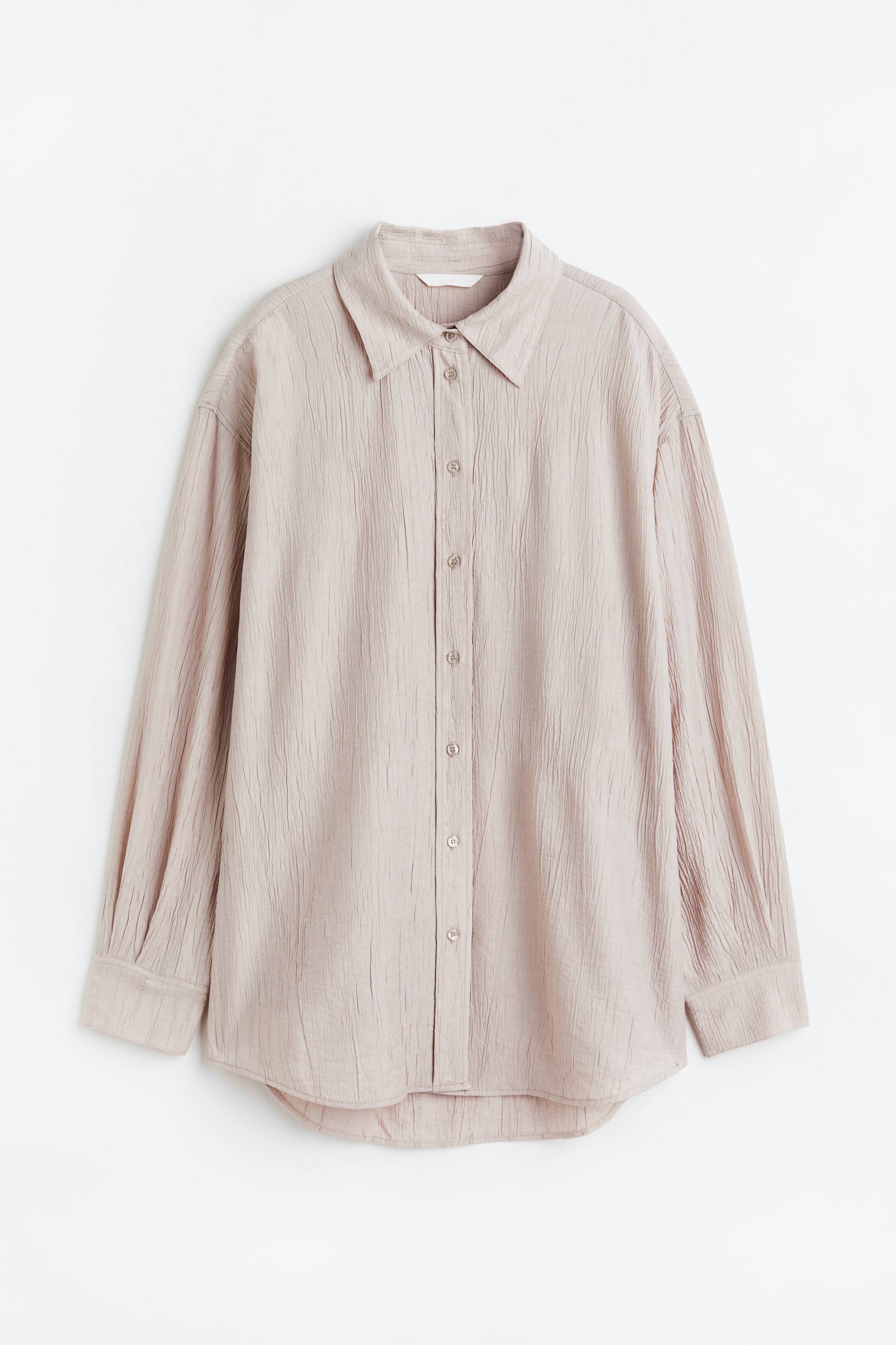 Xem ảnh lớn hơn: Áo sơ mi nhăn - Màu be nhạt - Ladies | H&M VN 1