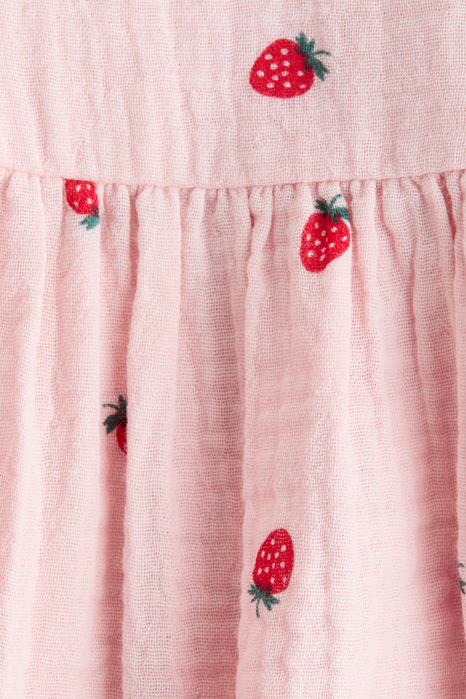 Rochie din muselină de bumbac - Roz-deschis/căpșuni/Bej-deschis/inimi/Albastru-deschis/flori/Alb/cireșe/Roz-deschis/inimi - 2