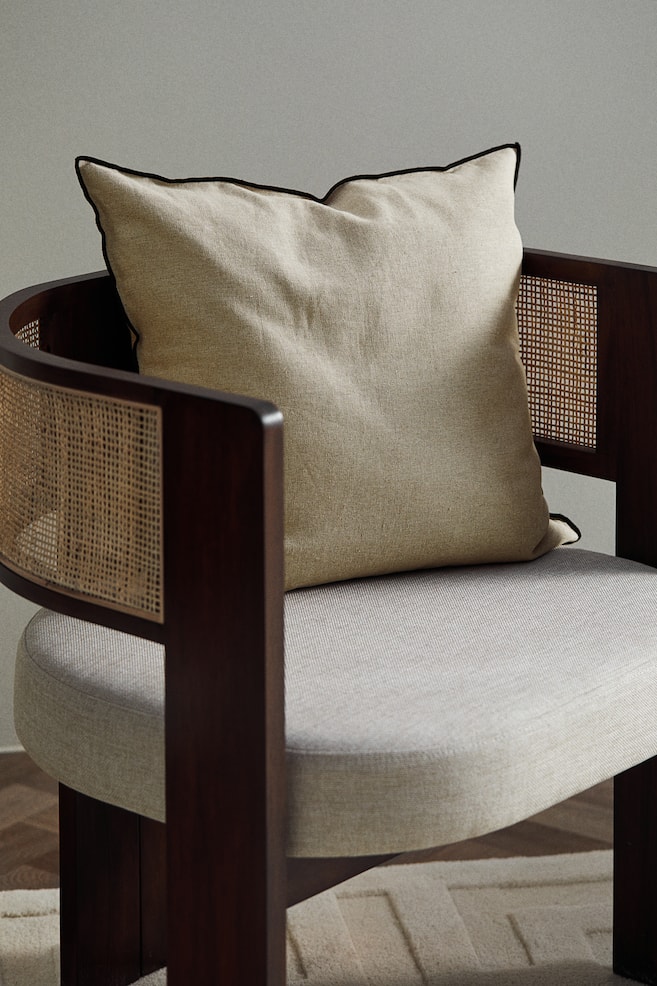 Linen-blend cushion cover - Light beige/Yellow/Natural white - 2