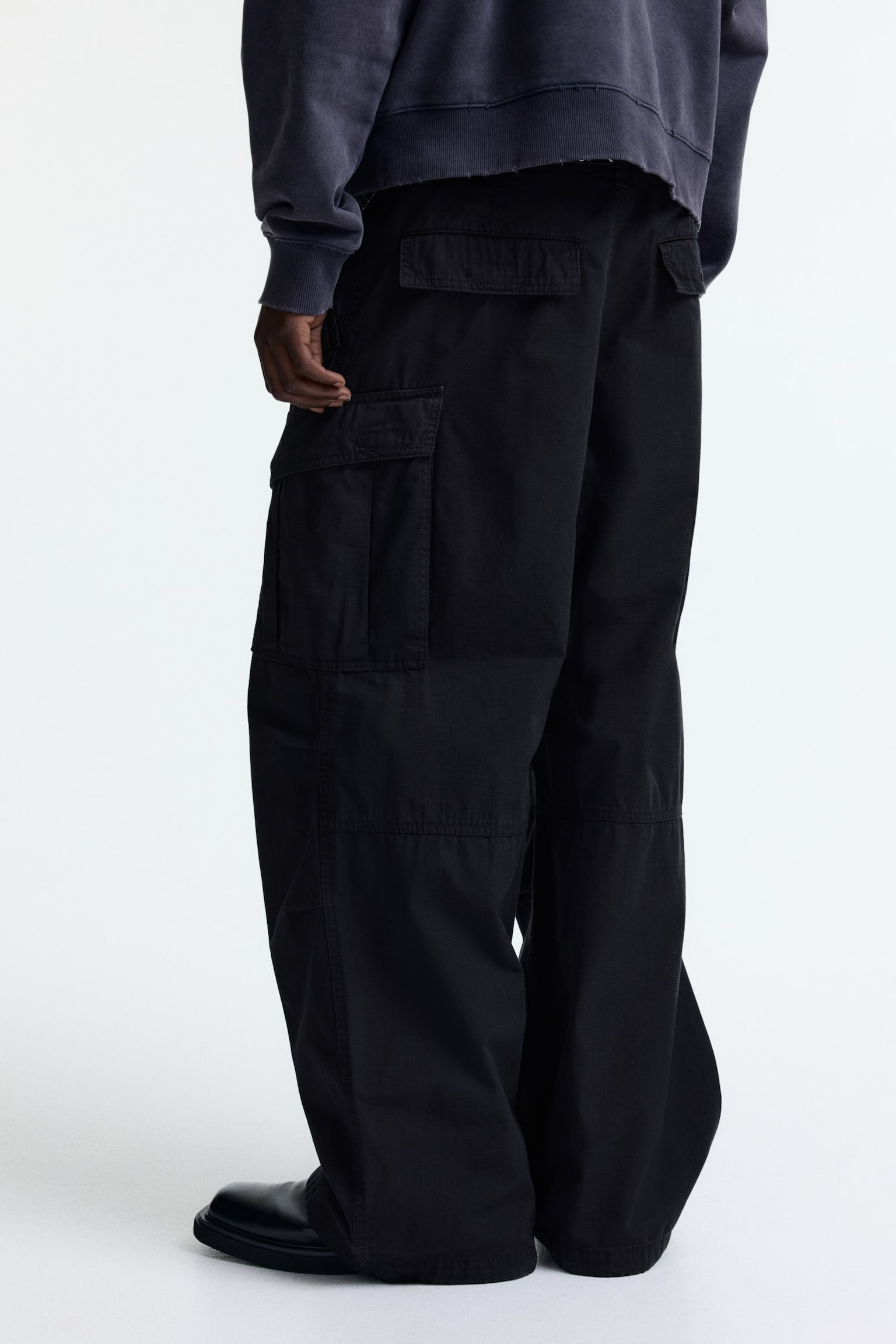 Loose Fit Cargo trousers - Black/Dark grey/Beige - 3