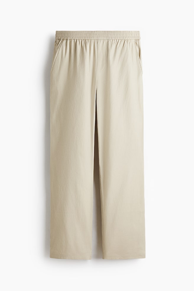 Pantalon Easy-care Loose Fit en lin mélangé - Beige clair/Vert kaki clair/Marron foncé/Beige/Noir - 1