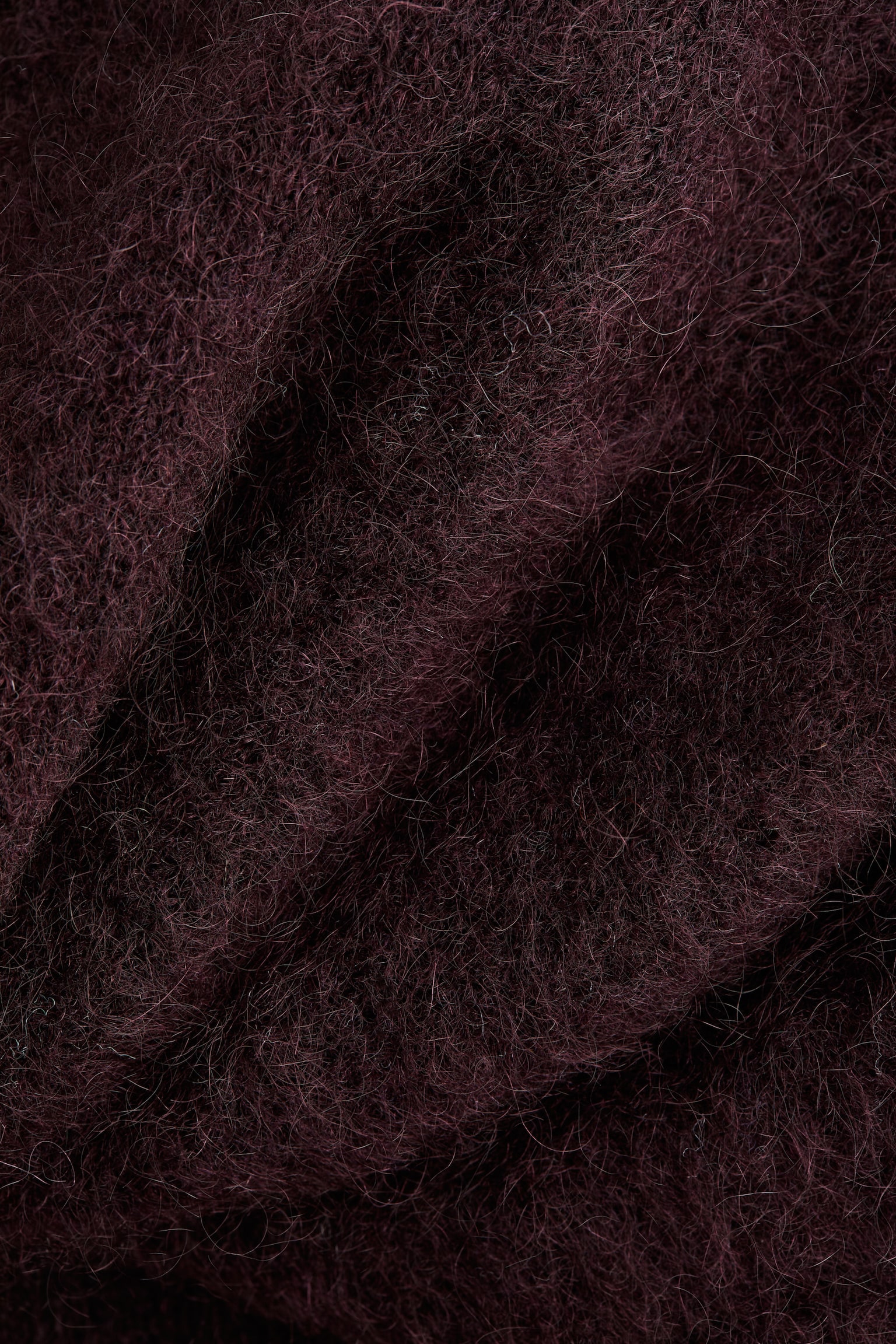 Mohair-blend twist-detail top - Burgundy/Cream - 5