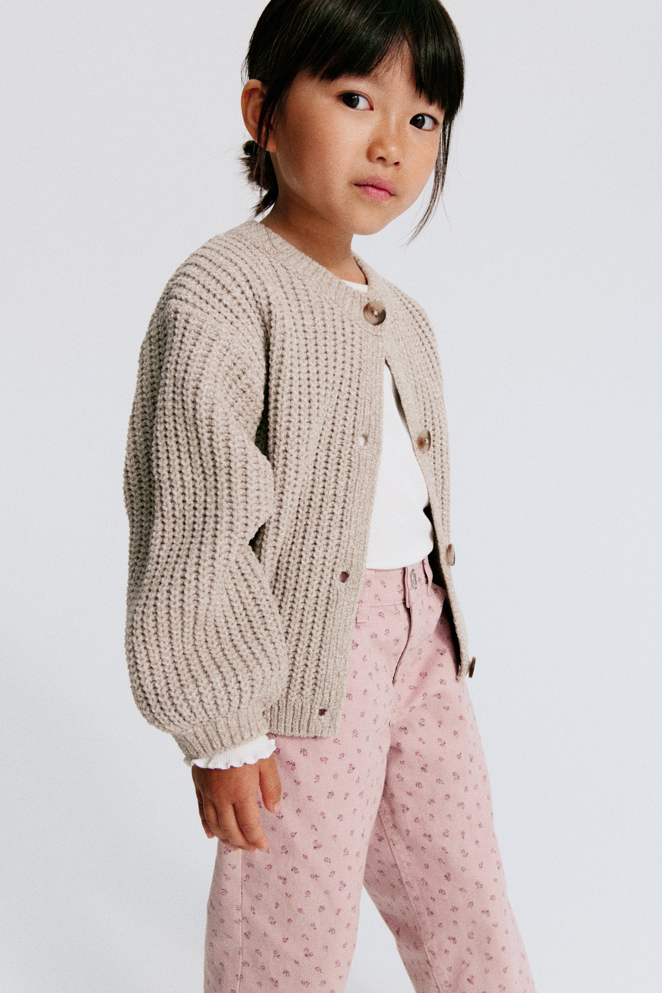Cotton Twill Barrel-Leg Pants