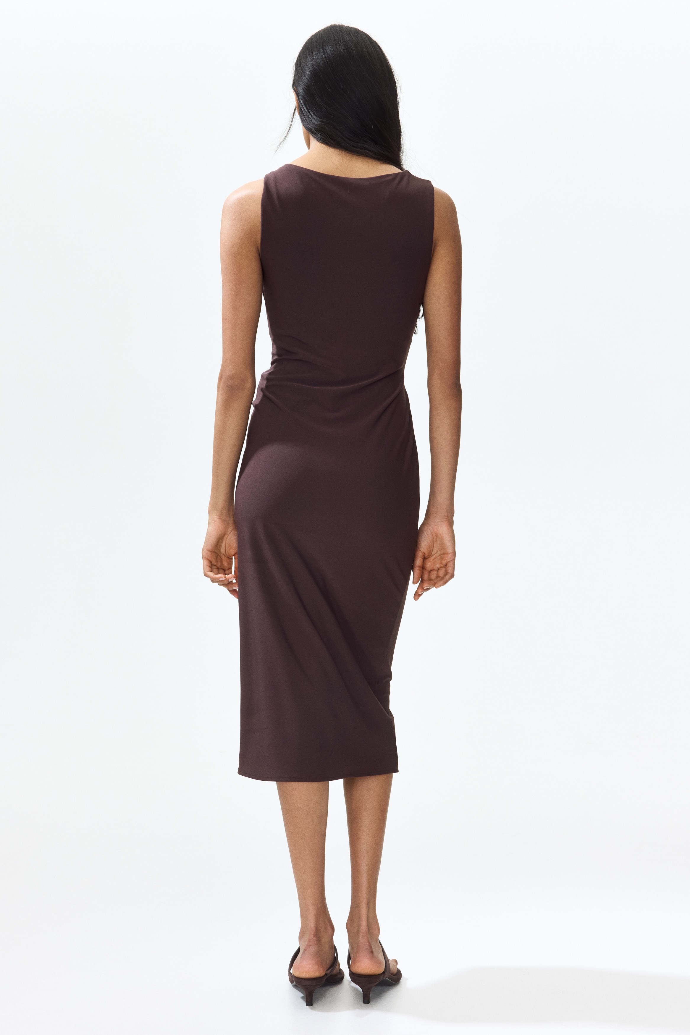 Women's Dark brown Draped dress | H&M IN