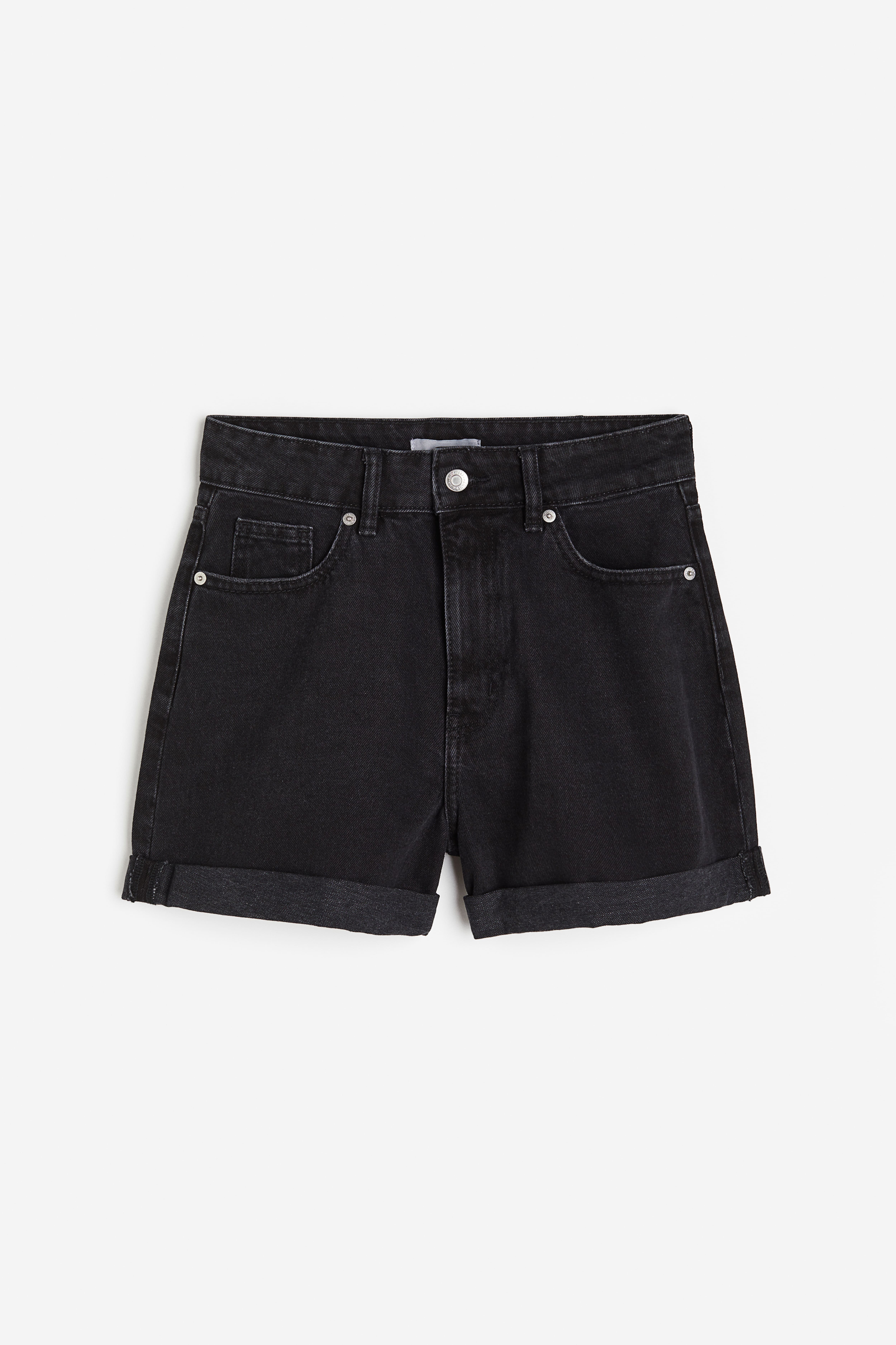 Mom High Denim Shorts Black Washed out Ladies H M IE