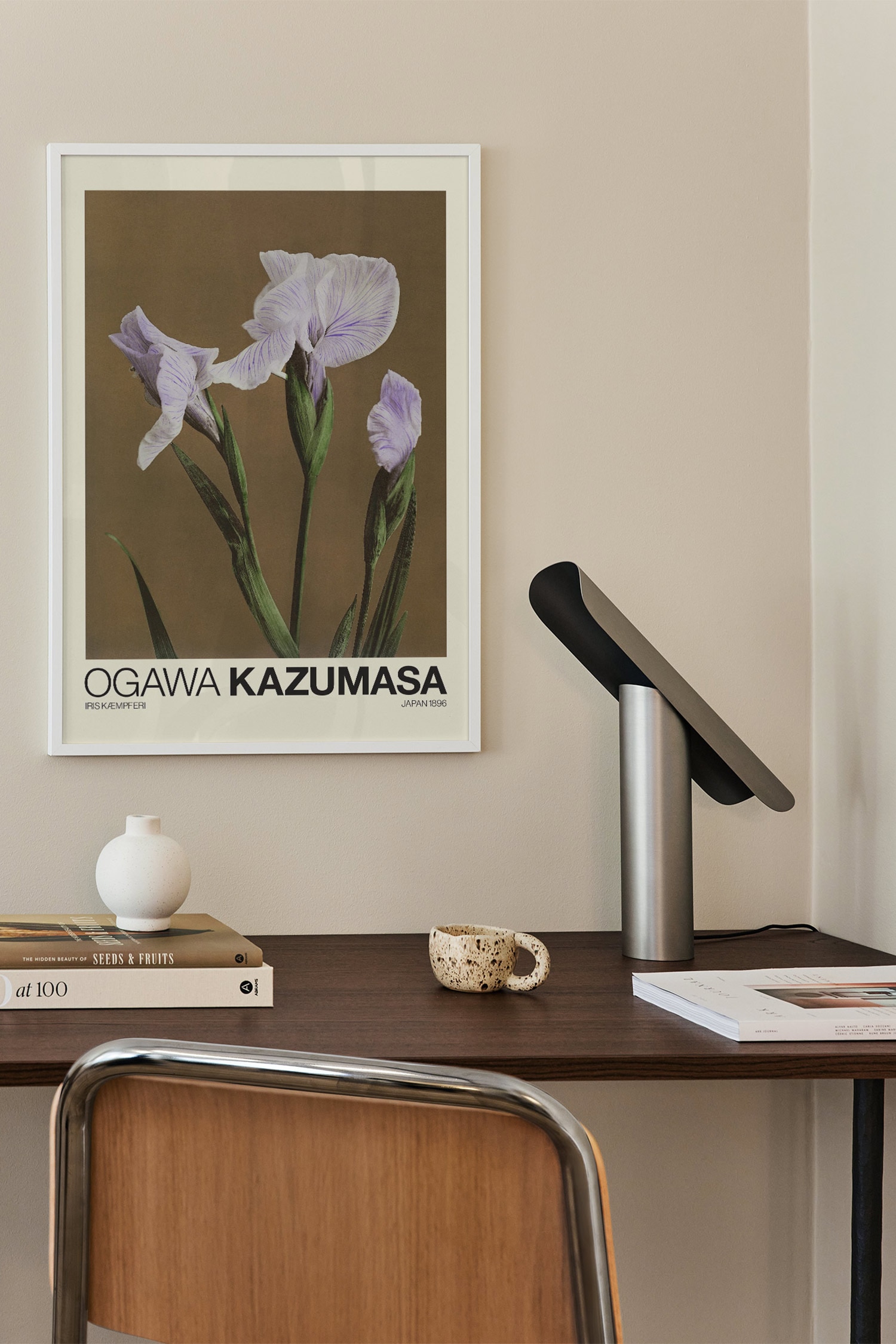 Iris Kæmpferi By Kazumasa Plakat - Grøn/brun/lilla