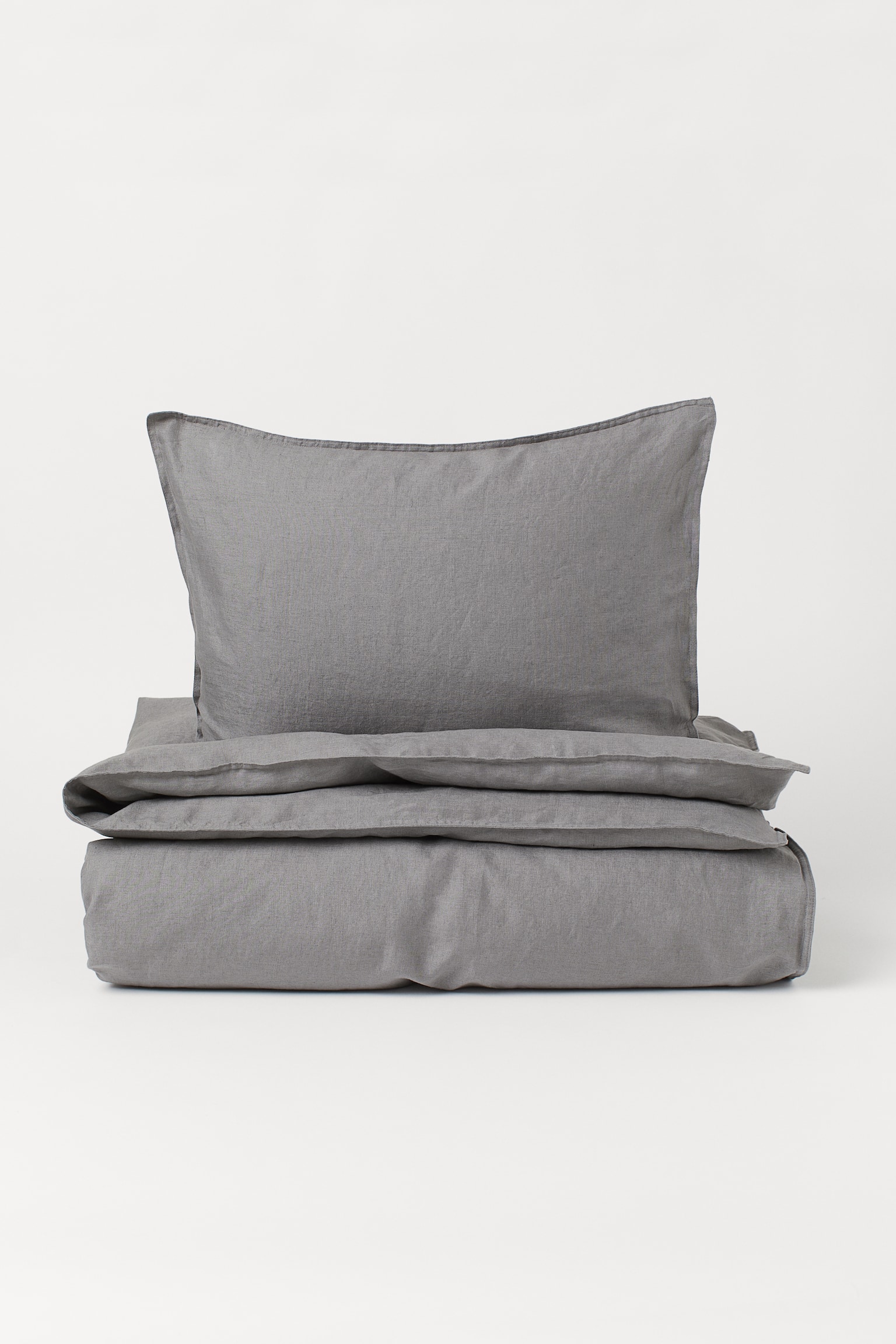 Linen single duvet cover set - Grey/White/Light grey/Beige/Black/Sage green/Mocha beige/Blue - 1