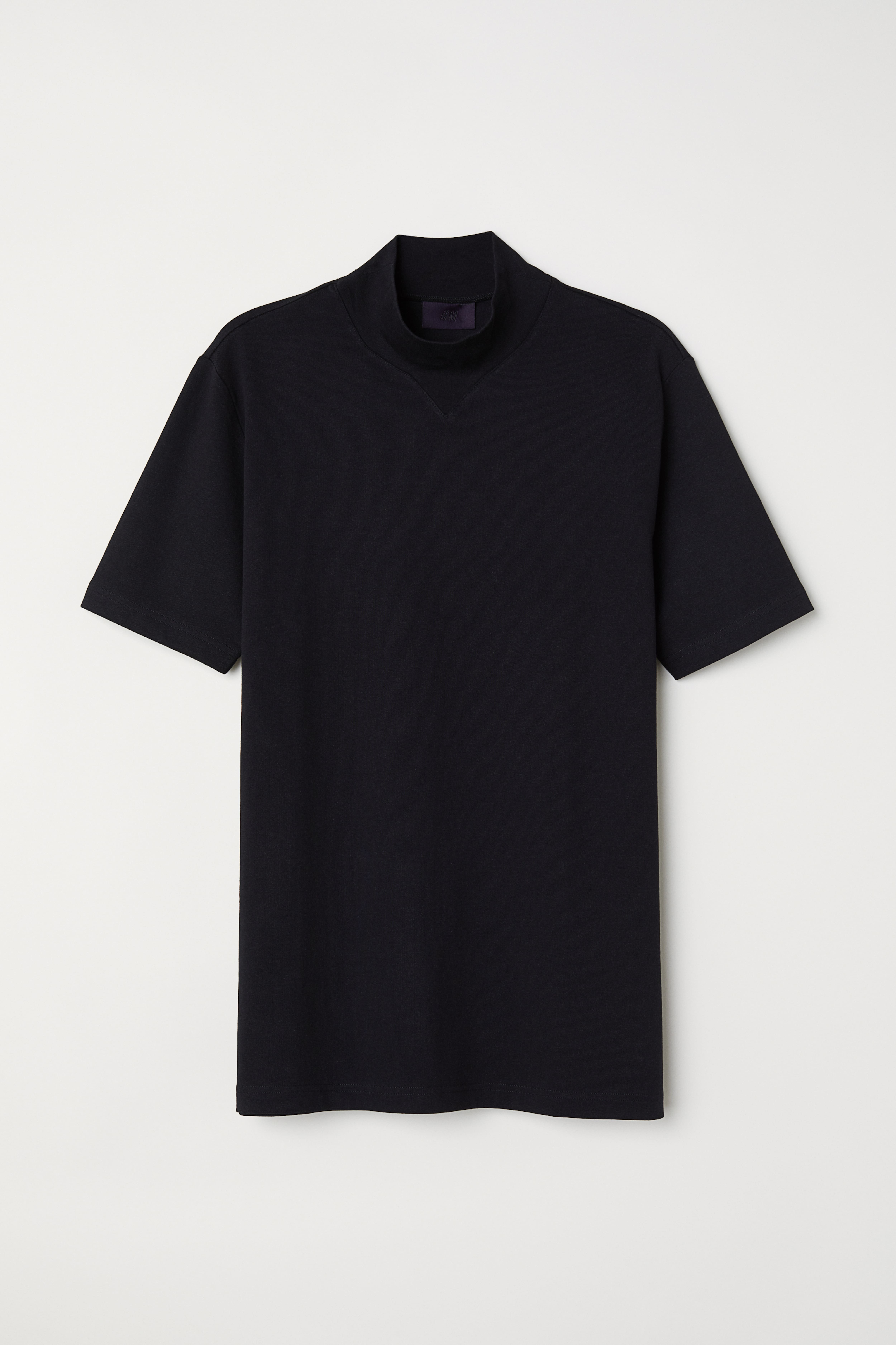 Mock turtleneck T shirt Black Men H M CA