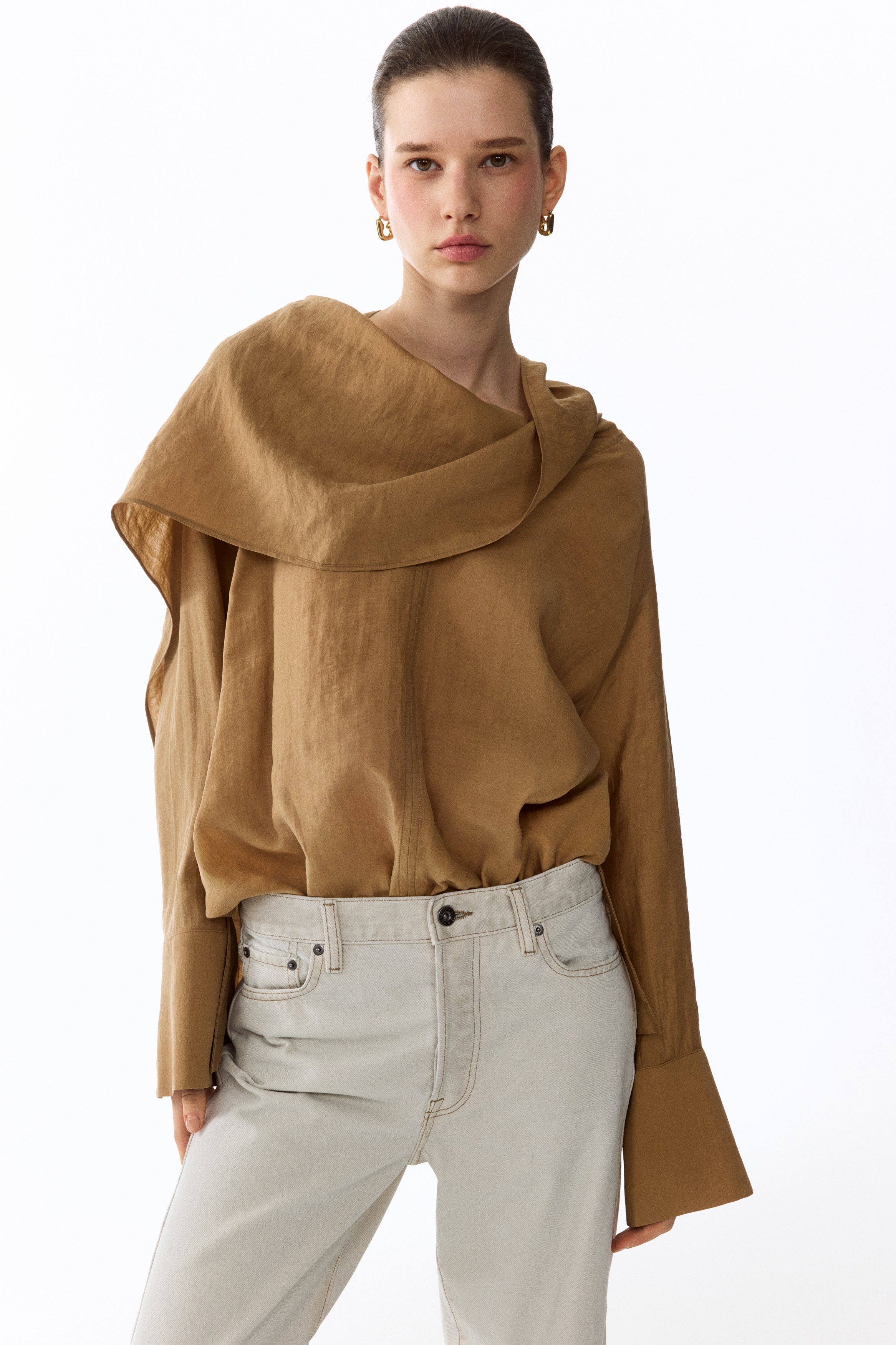 Bluse mit Schalkragen