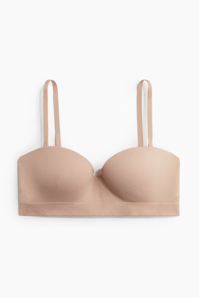 Seamless Padded Balconette Bra - Beige/Black/Pale beige - 1