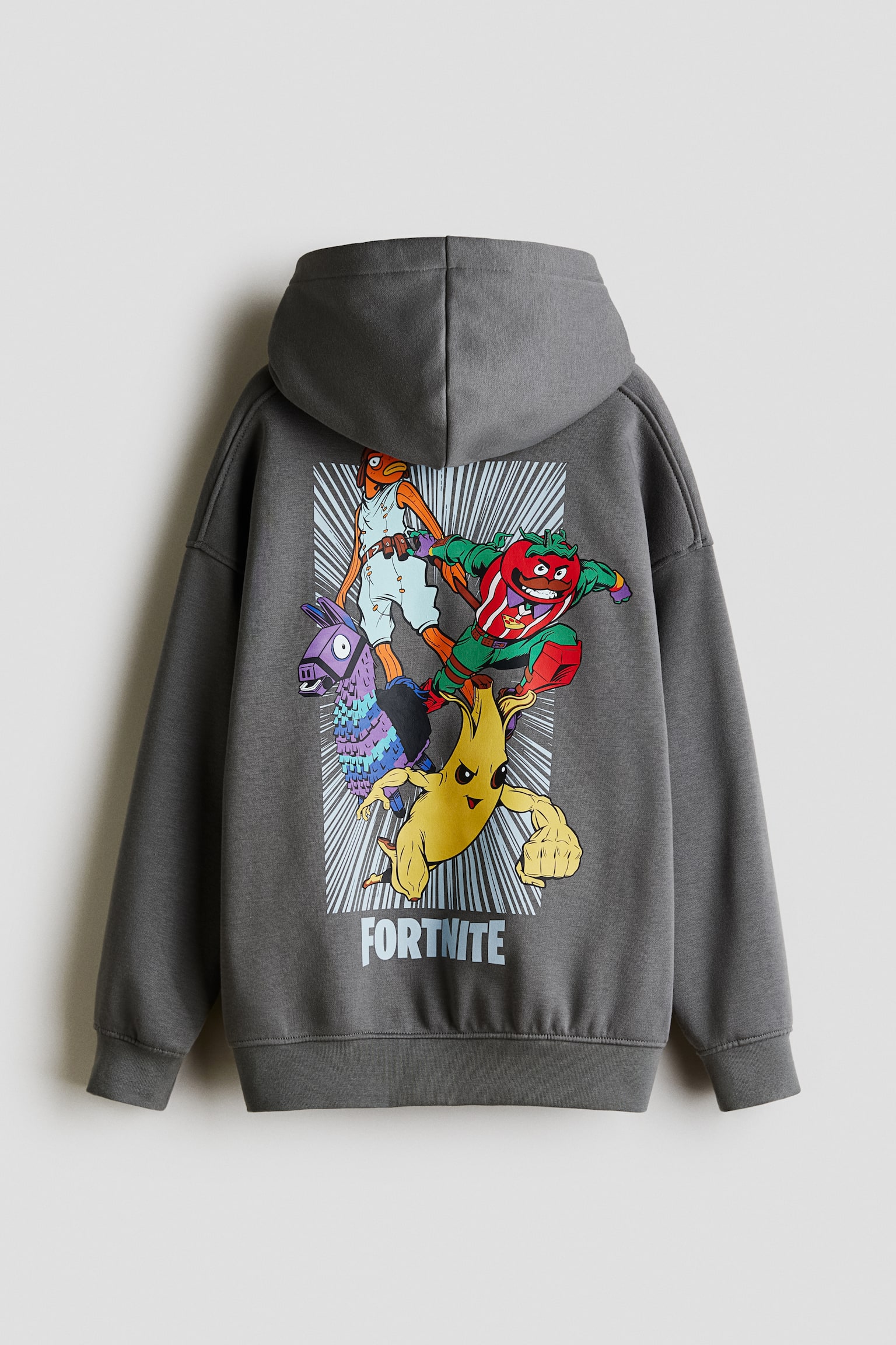 Mikina s kapucňou a potlačou - Sivá/Fortnite/Čierna/PlayStation/Tmavomodrá/Simpsonovci/Sivá/SpongeBob v šortkách/Červená/Grinch/Svetlobéžová/SmileyWorld®/Svetlosivá melírovaná/Garfield/Biela/SpongeBob v šortkách - 3