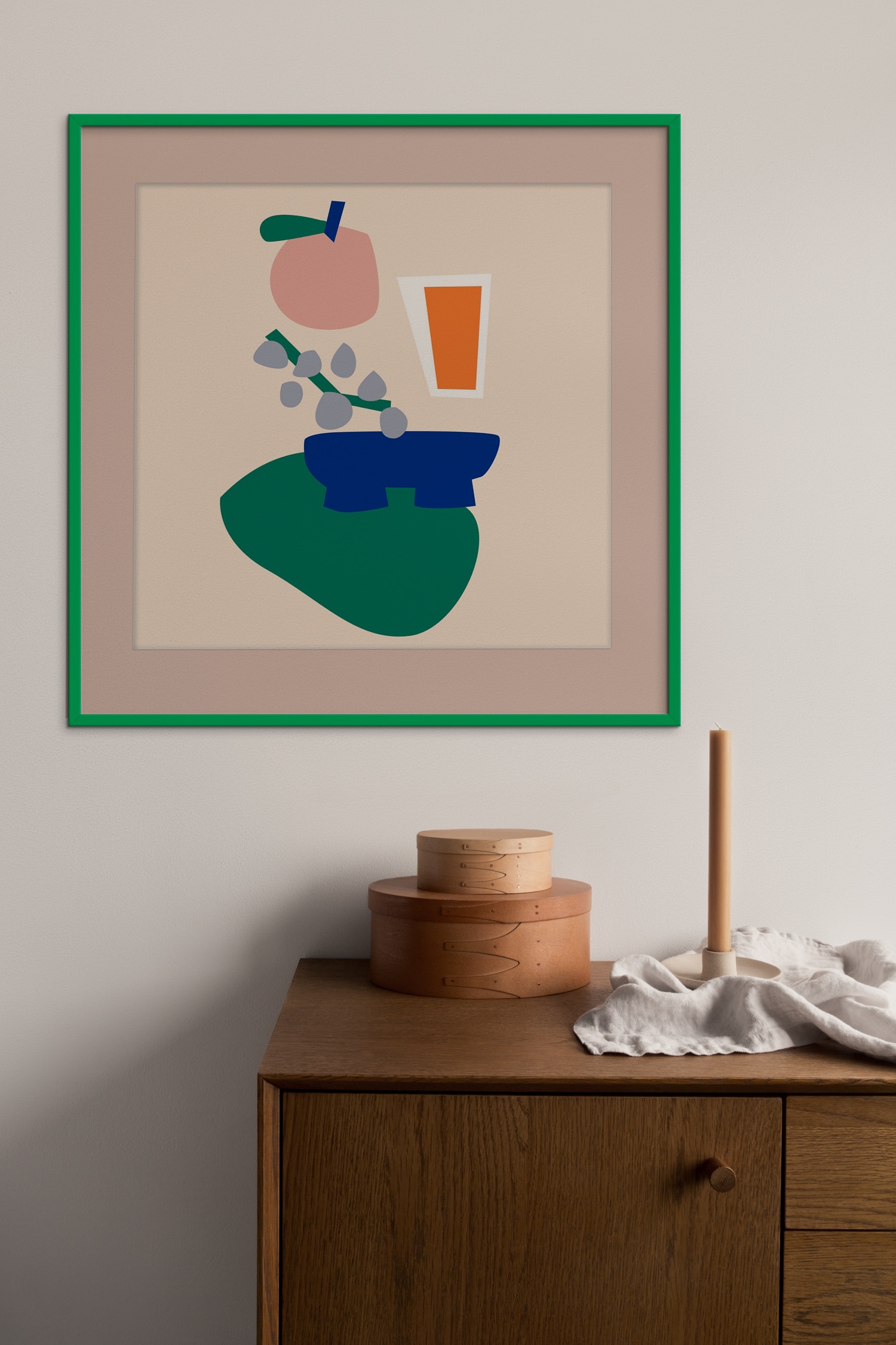 Helena Ravenne - Morning - Square (framed) - Flerfarvet